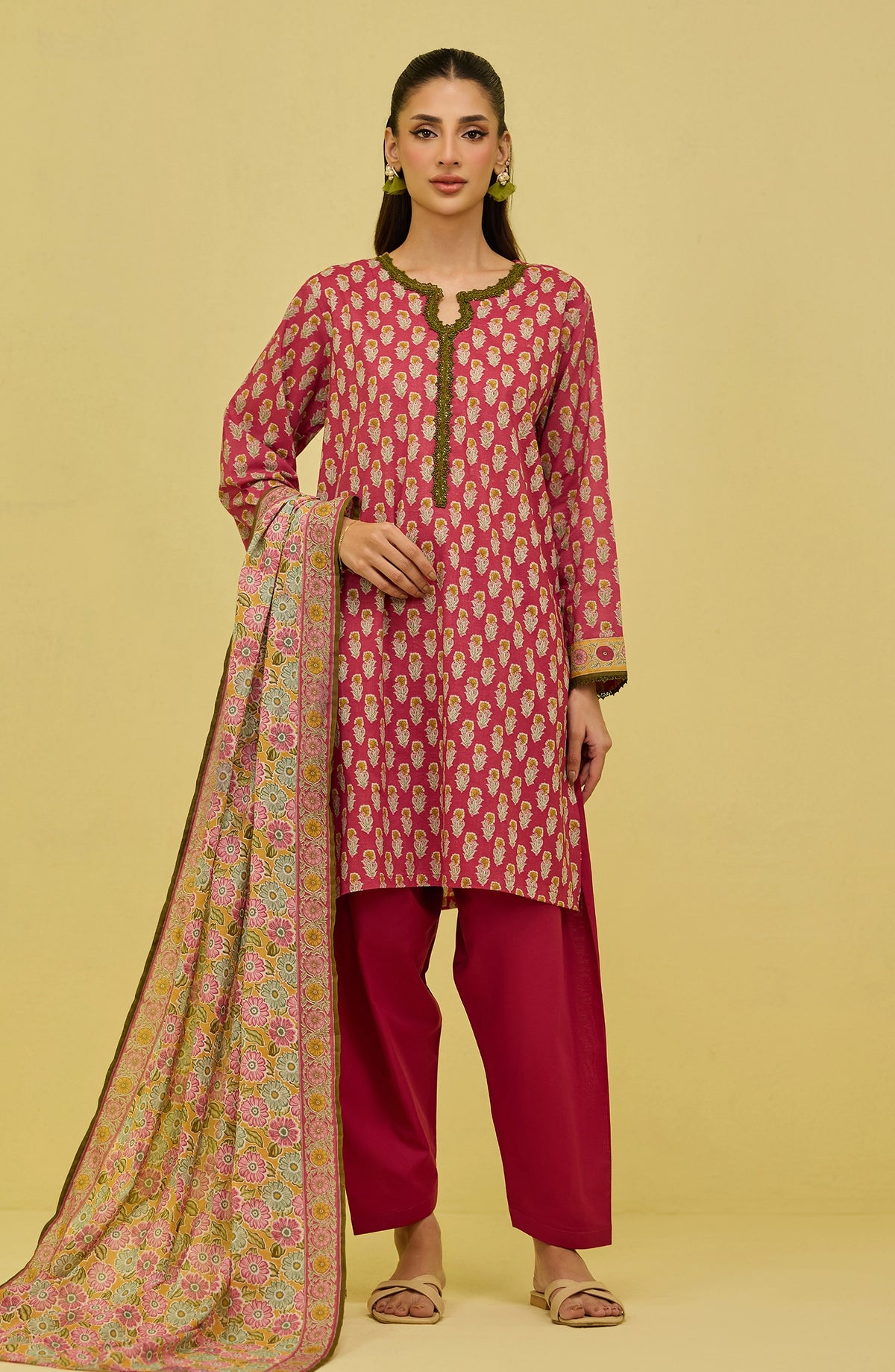 Unstitched | 3 Piece | Printed | Lawn Shirt | OTL-20876/U PINK