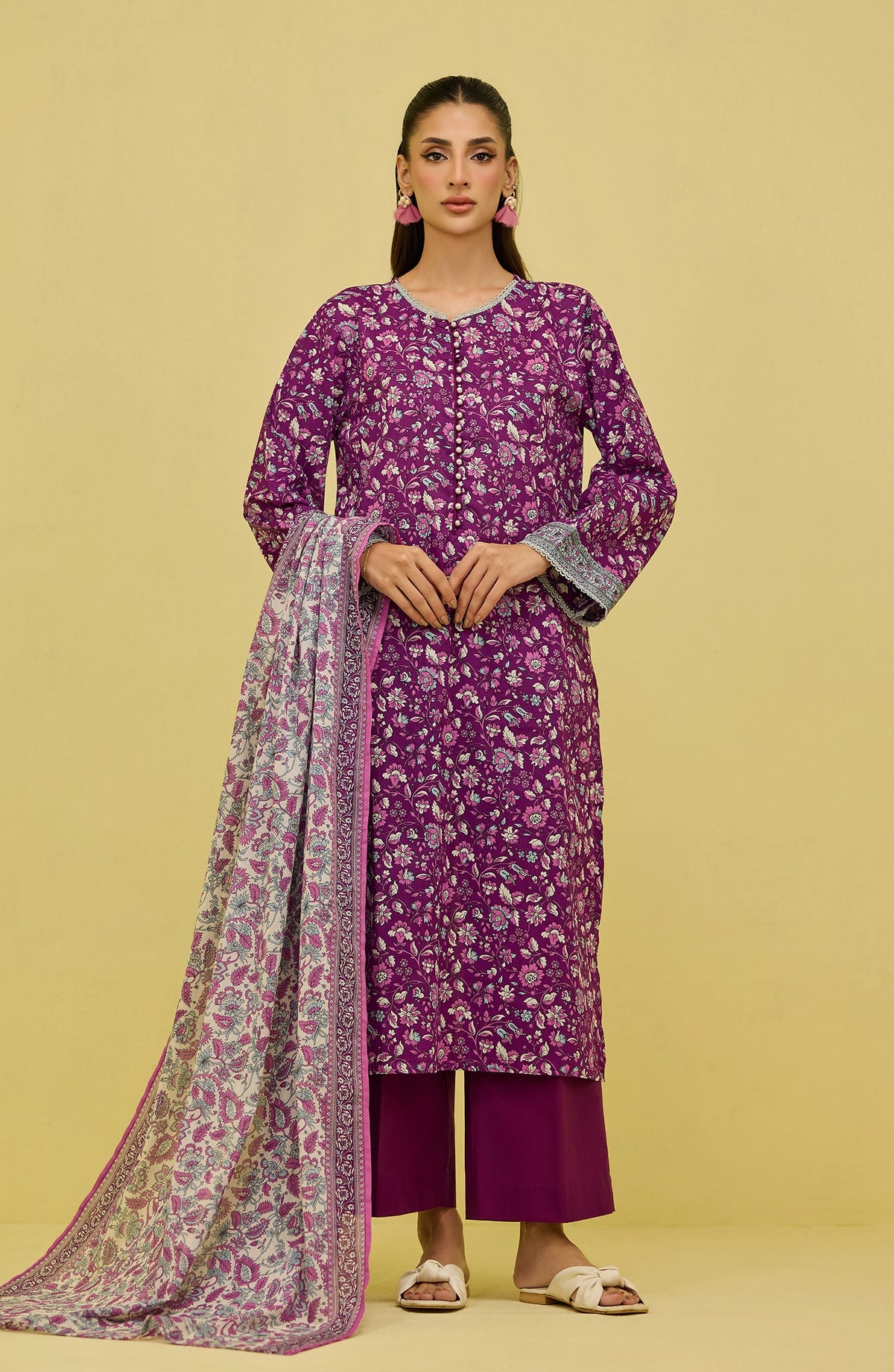 Unstitched | 3 Piece | Printed | Lawn Shirt | OTL-20926/U PURPLE