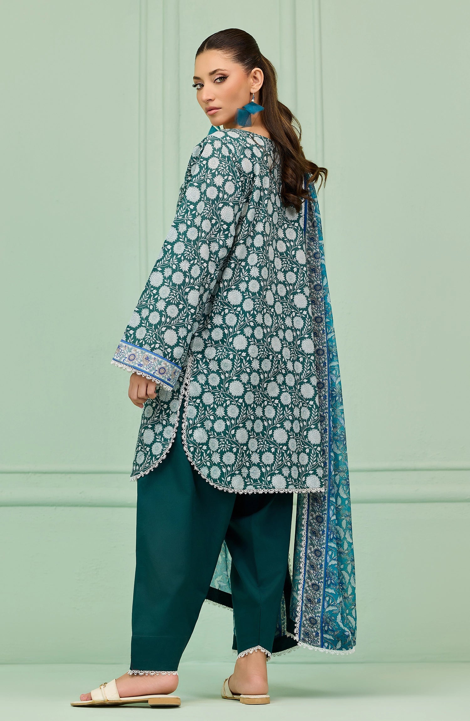 Unstitched | 3 Piece | Embroidered | Lawn Shirt | OTL-20236/U GREEN