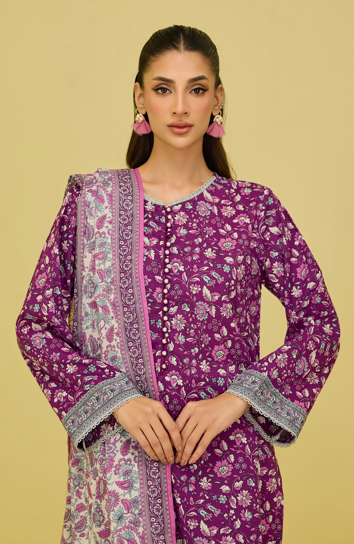 Unstitched | 3 Piece | Printed | Lawn Shirt | OTL-20926/U PURPLE