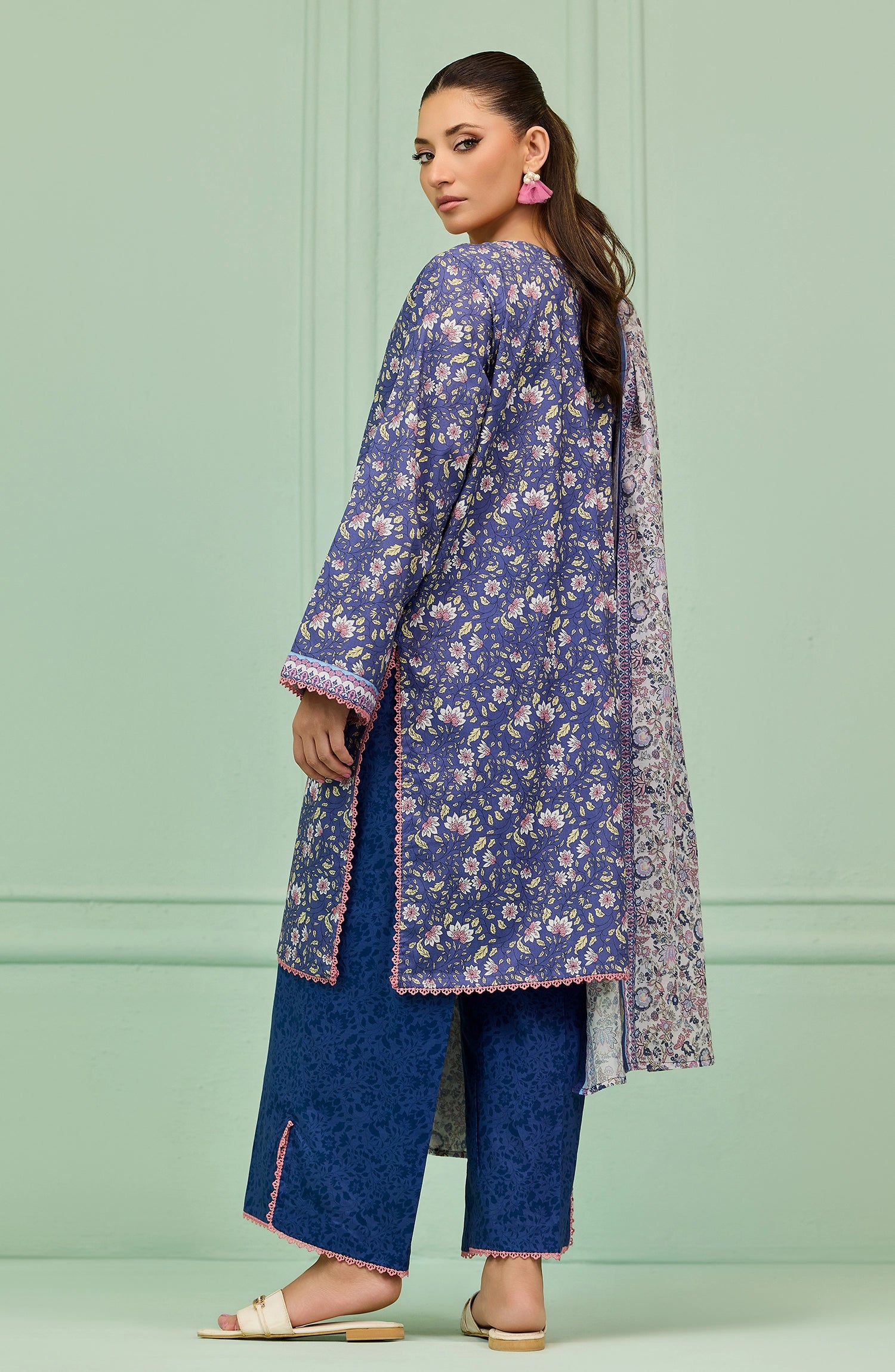Unstitched | 3 Piece | Printed Embroidered | Lawn Shirt | OTL-20346/U BLUE