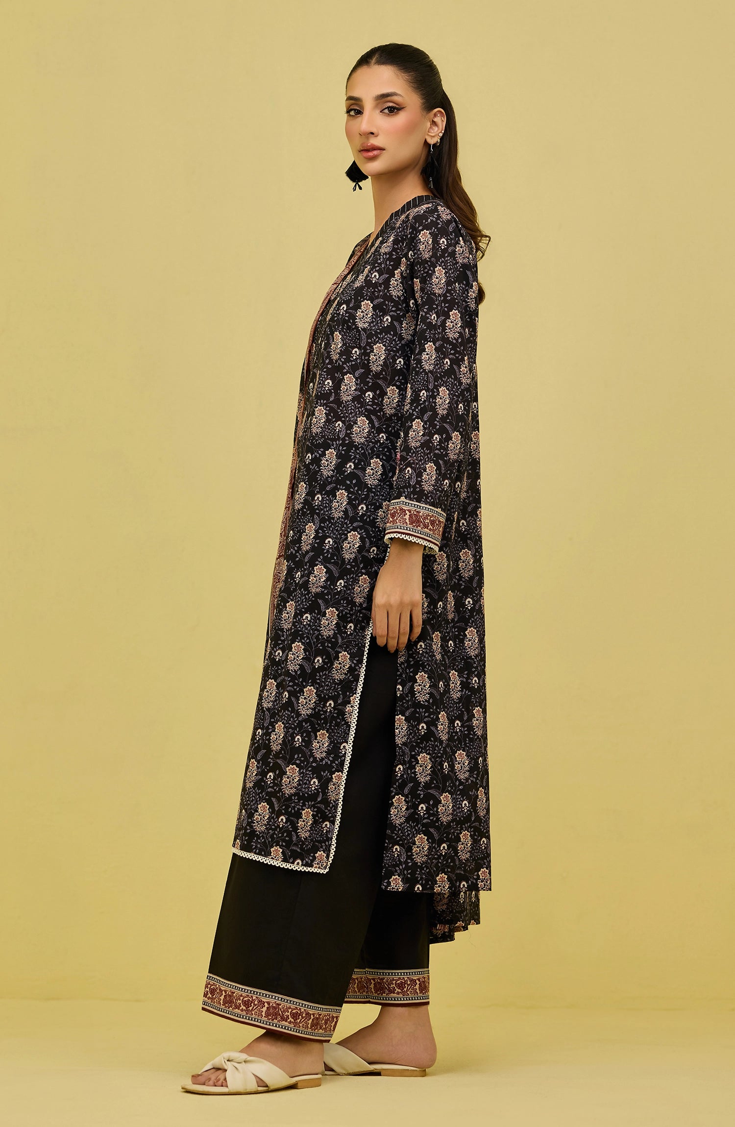 Unstitched | 3 Piece | Printed | Lawn Shirt | OTL-20906/U BLACK
