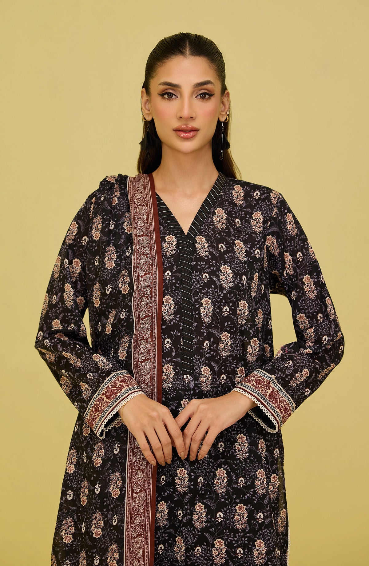 Unstitched | 3 Piece | Printed | Lawn Shirt | OTL-20906/U BLACK