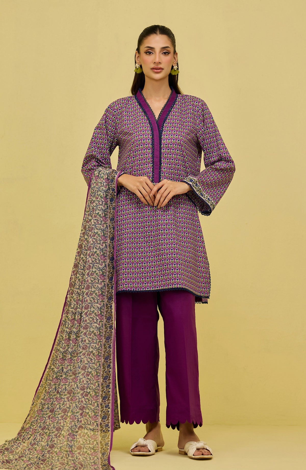 Unstitched | 3 Piece | Printed | Lawn Shirt | OTL-20366/U PURPLE