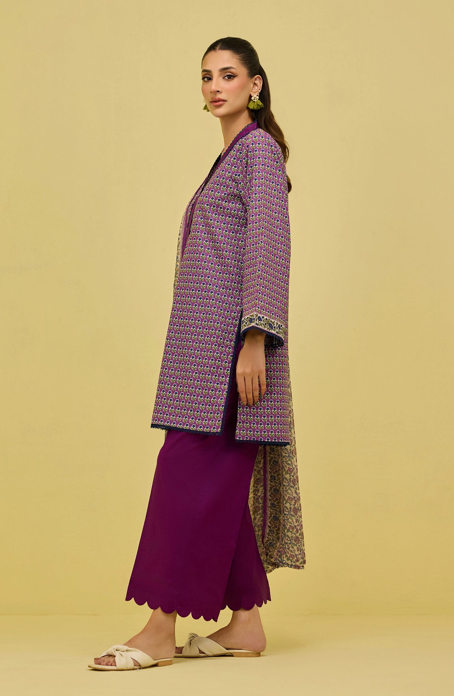 Unstitched | 3 Piece | Printed | Lawn Shirt | OTL-20366/U PURPLE