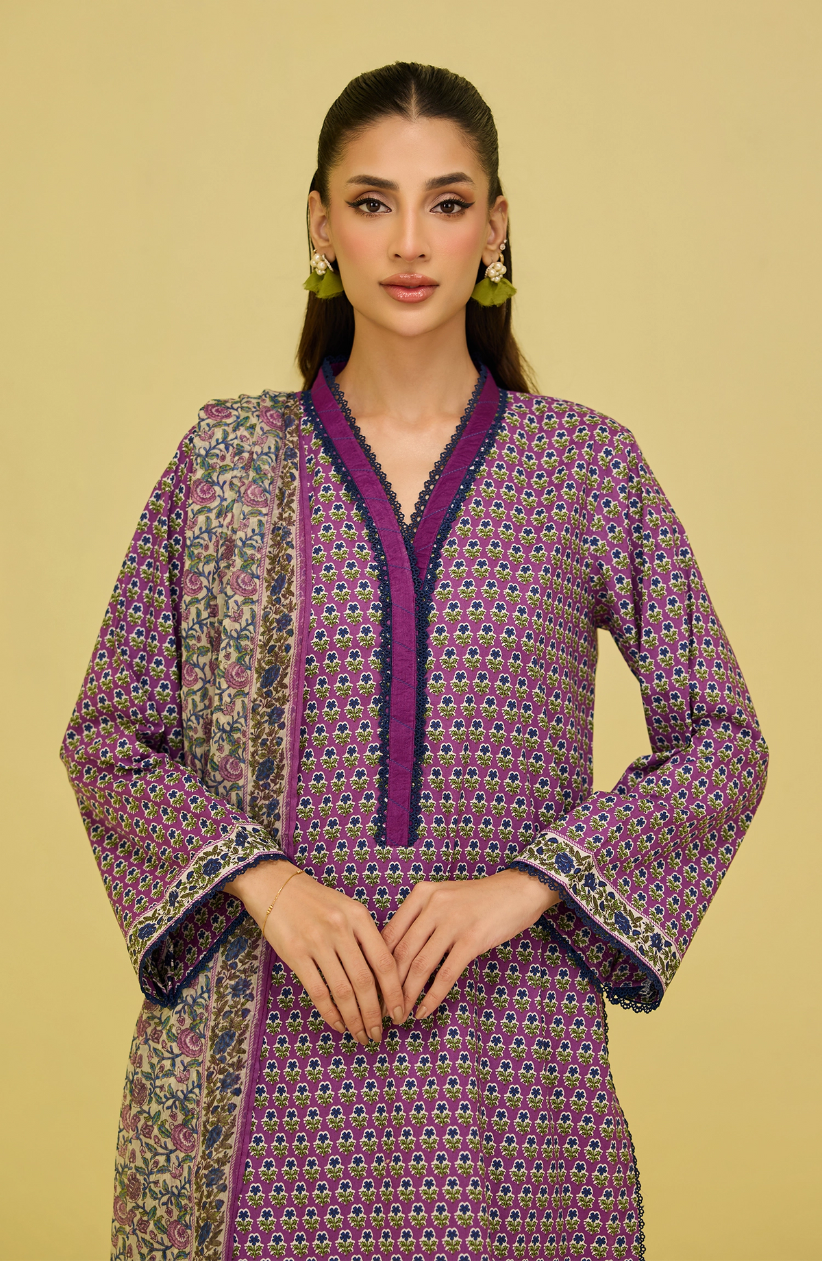 Unstitched | 3 Piece | Printed | Lawn Shirt | OTL-20366/U PURPLE