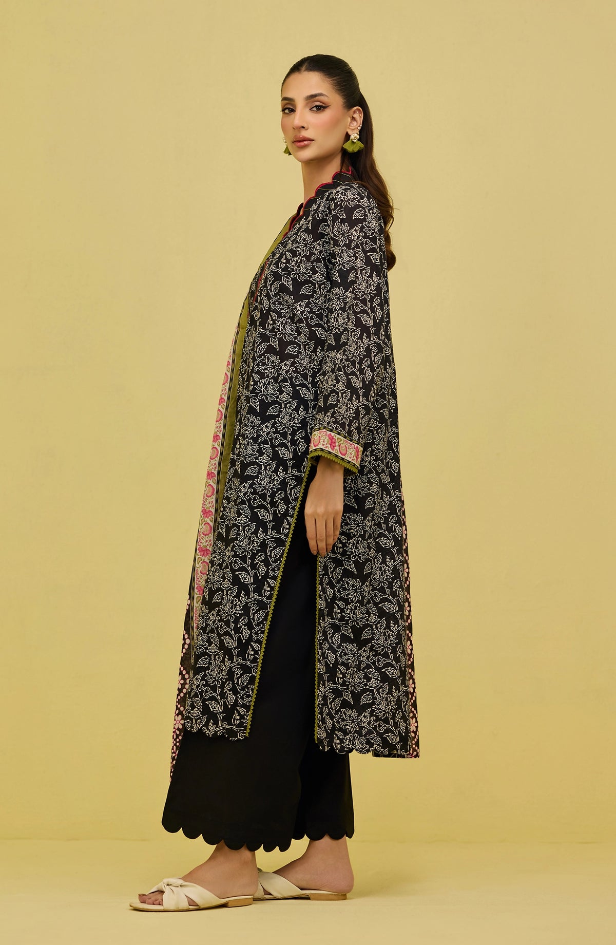 Unstitched | 3 Piece | Printed | Lawn Shirt | OTL-20716/U BLACK