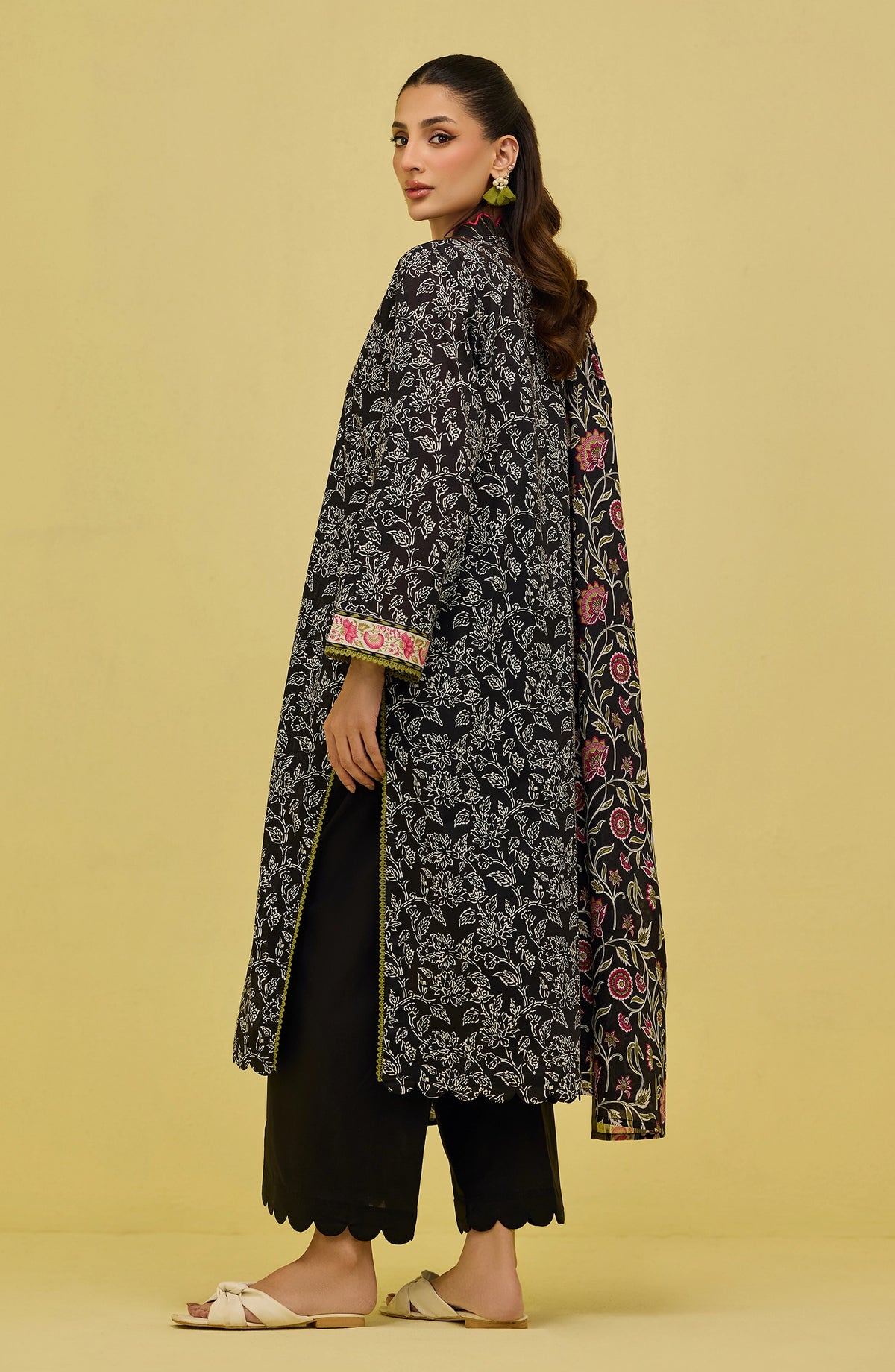 Unstitched | 3 Piece | Printed | Lawn Shirt | OTL-20716/U BLACK