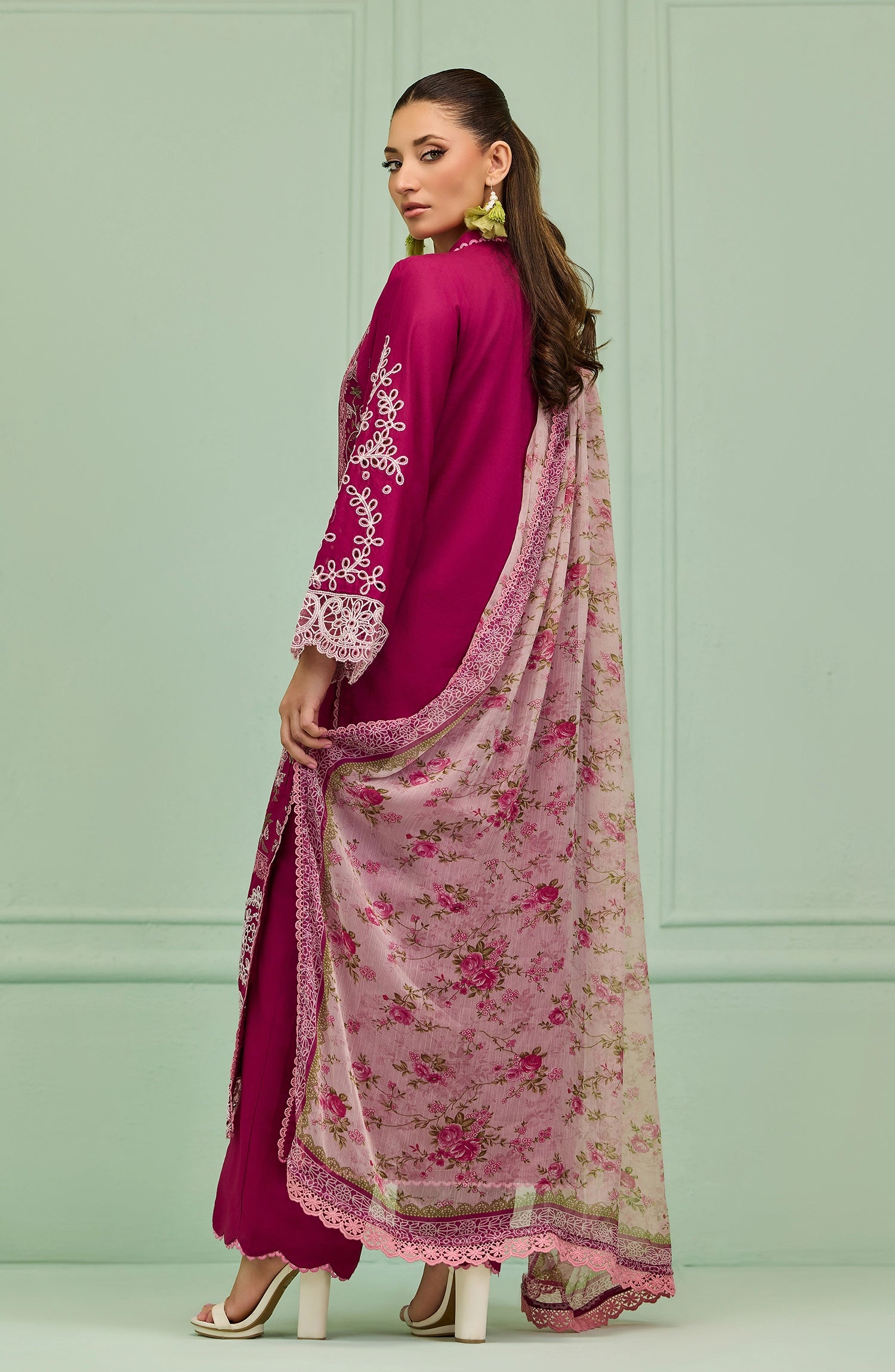 Unstitched | 3 Piece | Embroidered | Lawn Shirt | OTL-20106/U MAGENTA