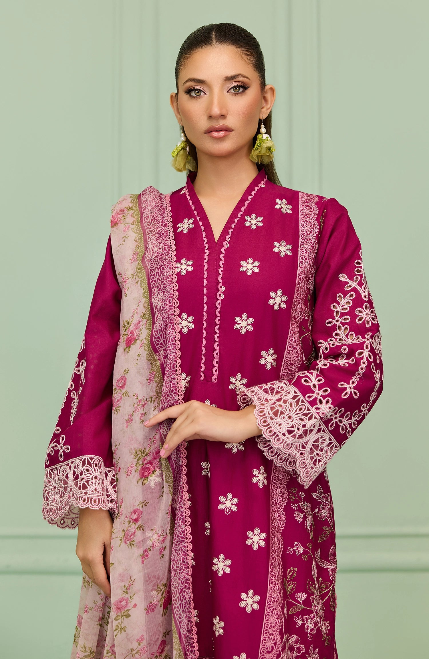 Unstitched | 3 Piece | Embroidered | Lawn Shirt | OTL-20106/U MAGENTA