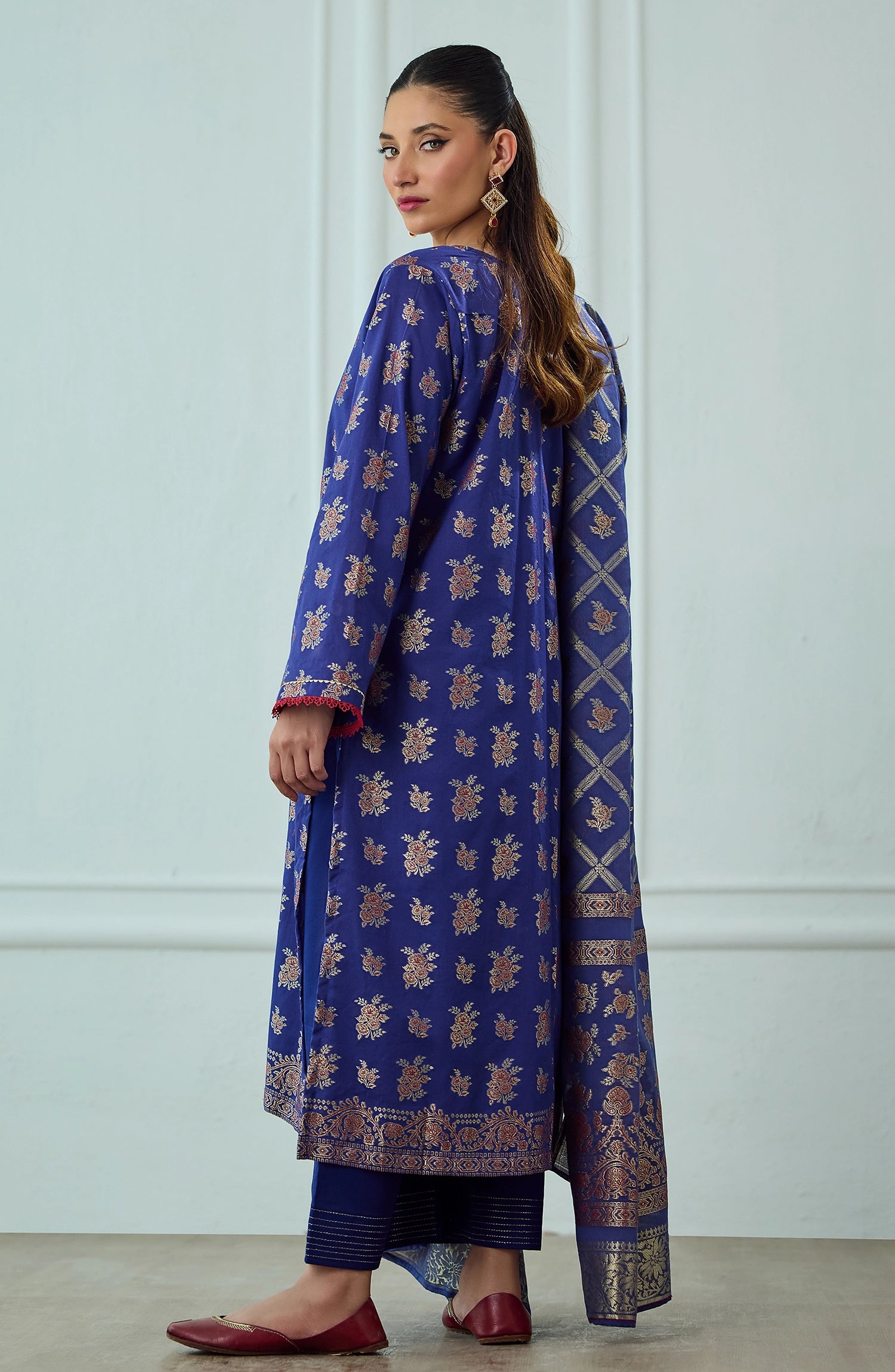 Unstitched | 3 Piece | Weaved | Jacquard Shirt | OTL-25-078/U BLUE