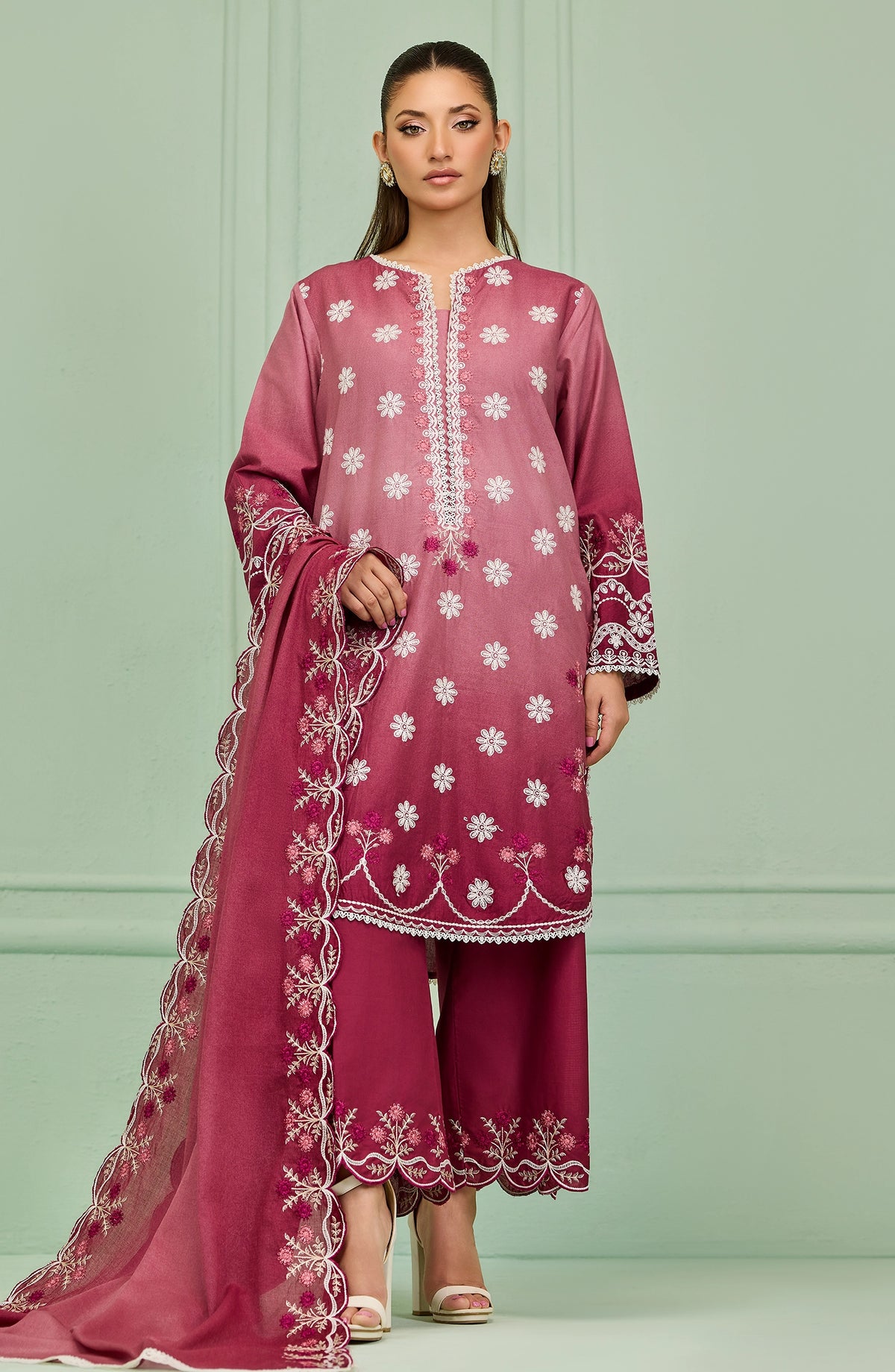 Stitched | 3 Piece | Embroidered | Lawn Shirt | WRHC26S-3003/S PINK