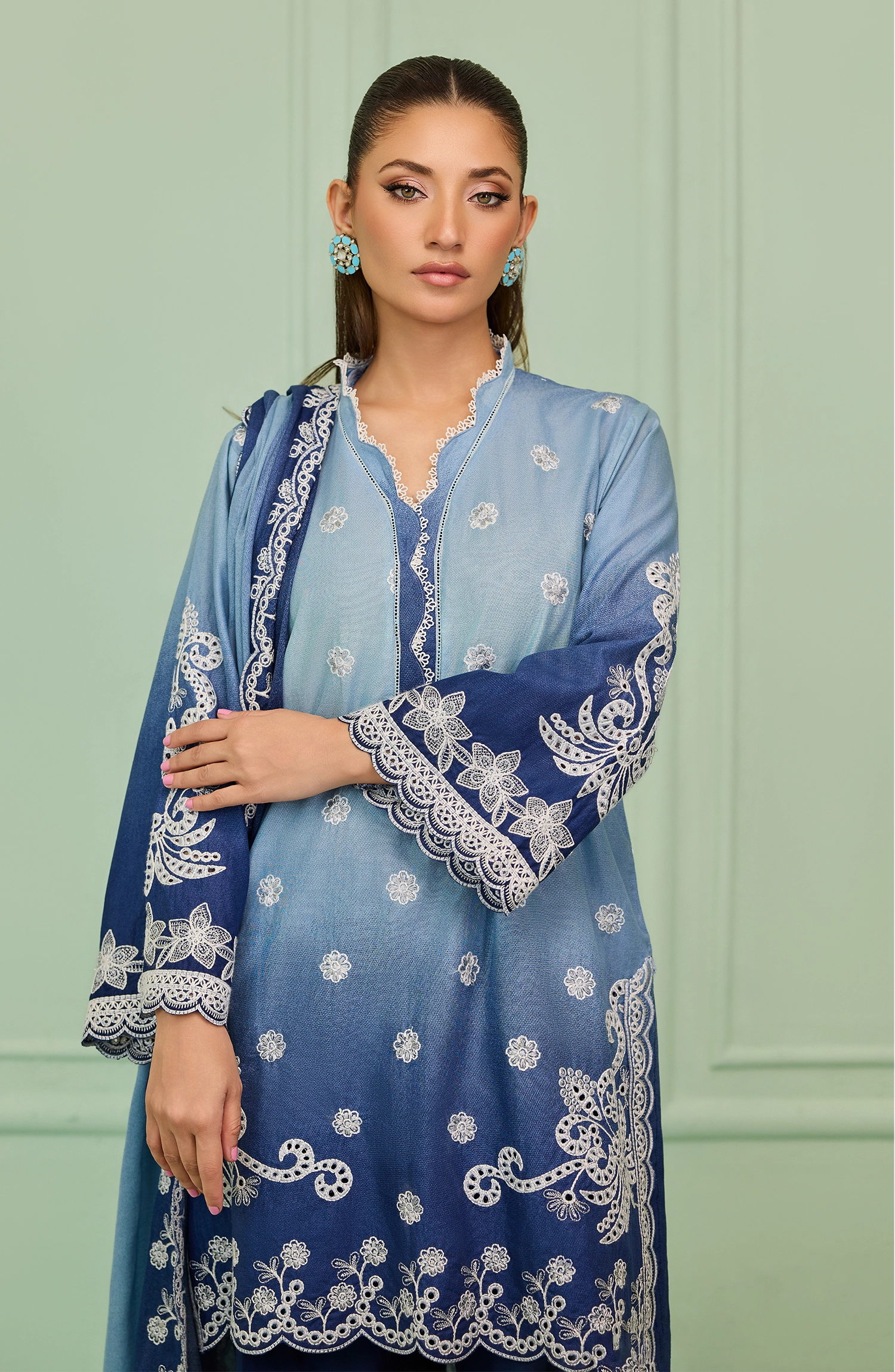 Stitched | 3 Piece | Embroidered | Lawn Shirt | WRHC26S-3004/S BLUE