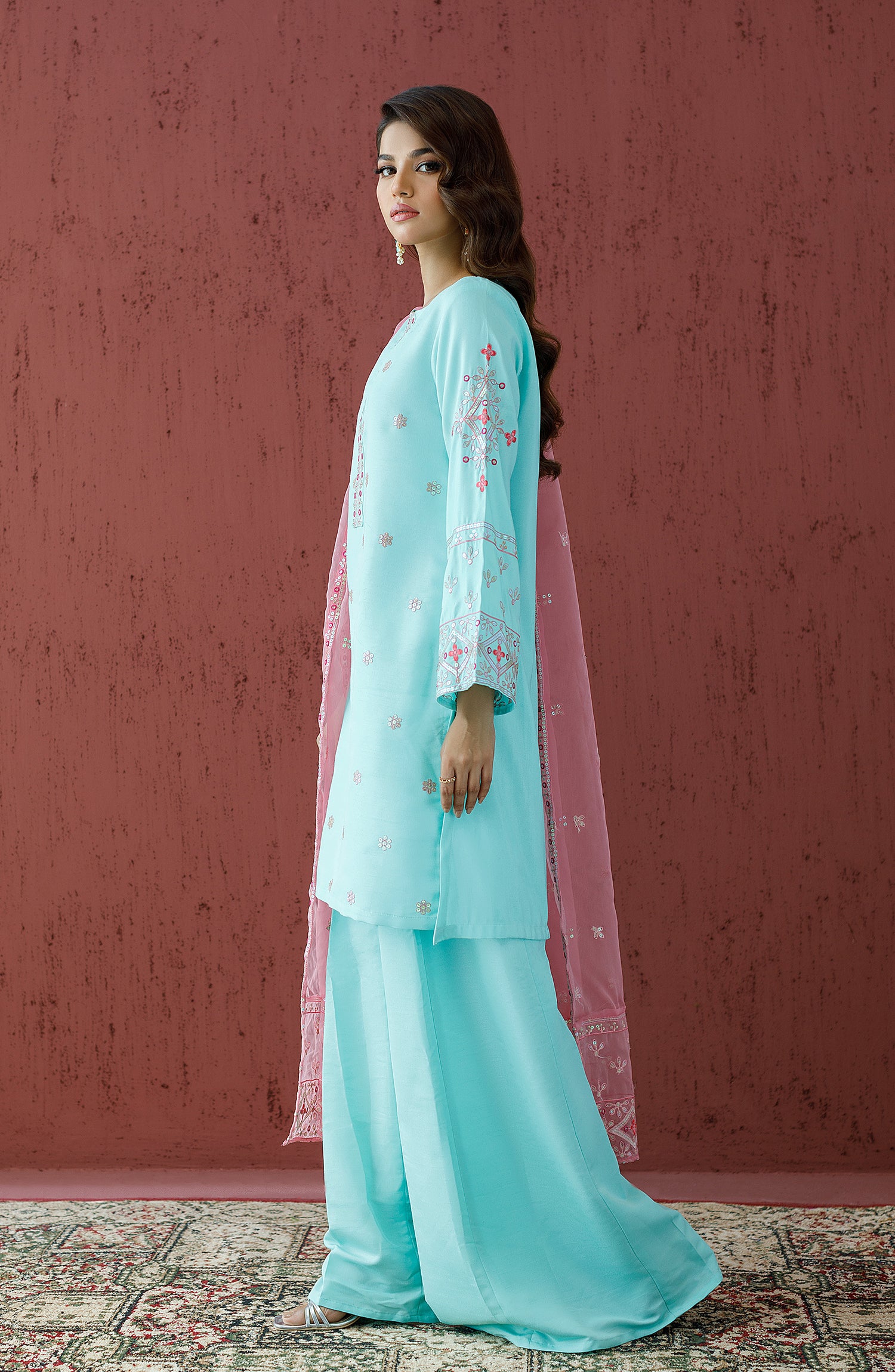 WRFR23W-3011 RAW SILK Women READY TO WEAR SHIRT DUPATTA PANTS