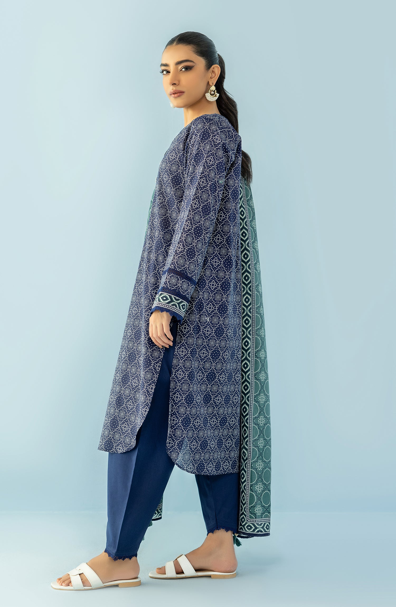 OTL-24-065/U BLUE LAWN Women UNSTITCHED SHIRT DUPATTA PANTS
