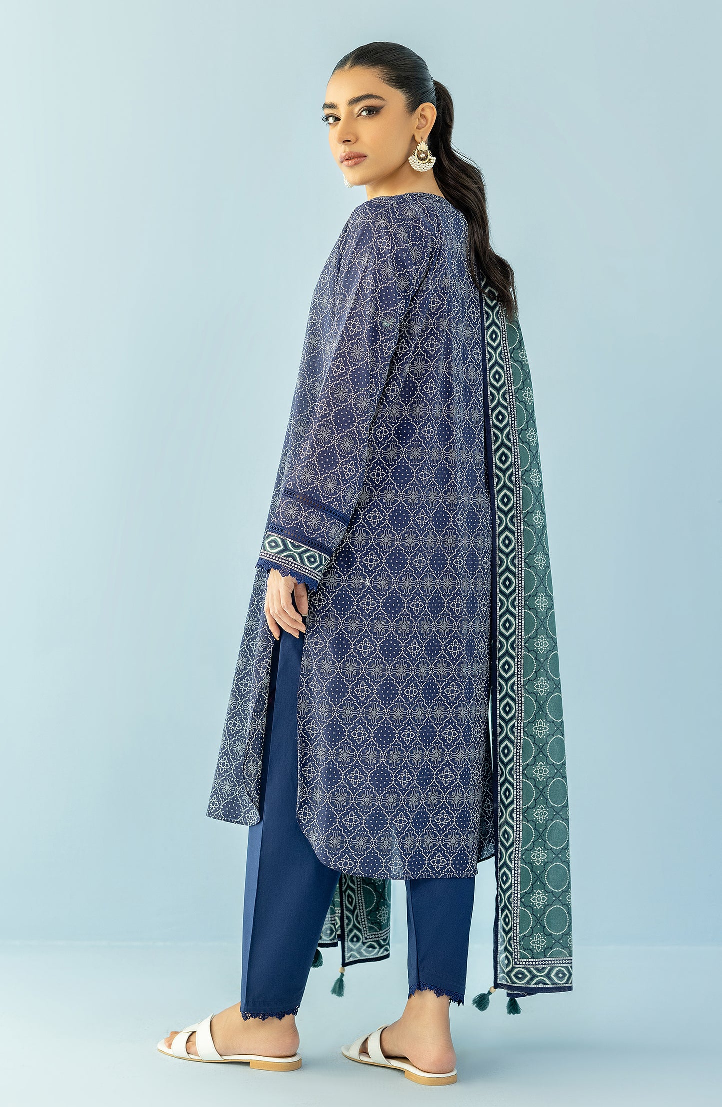 OTL-24-065/U BLUE LAWN Women UNSTITCHED SHIRT DUPATTA PANTS