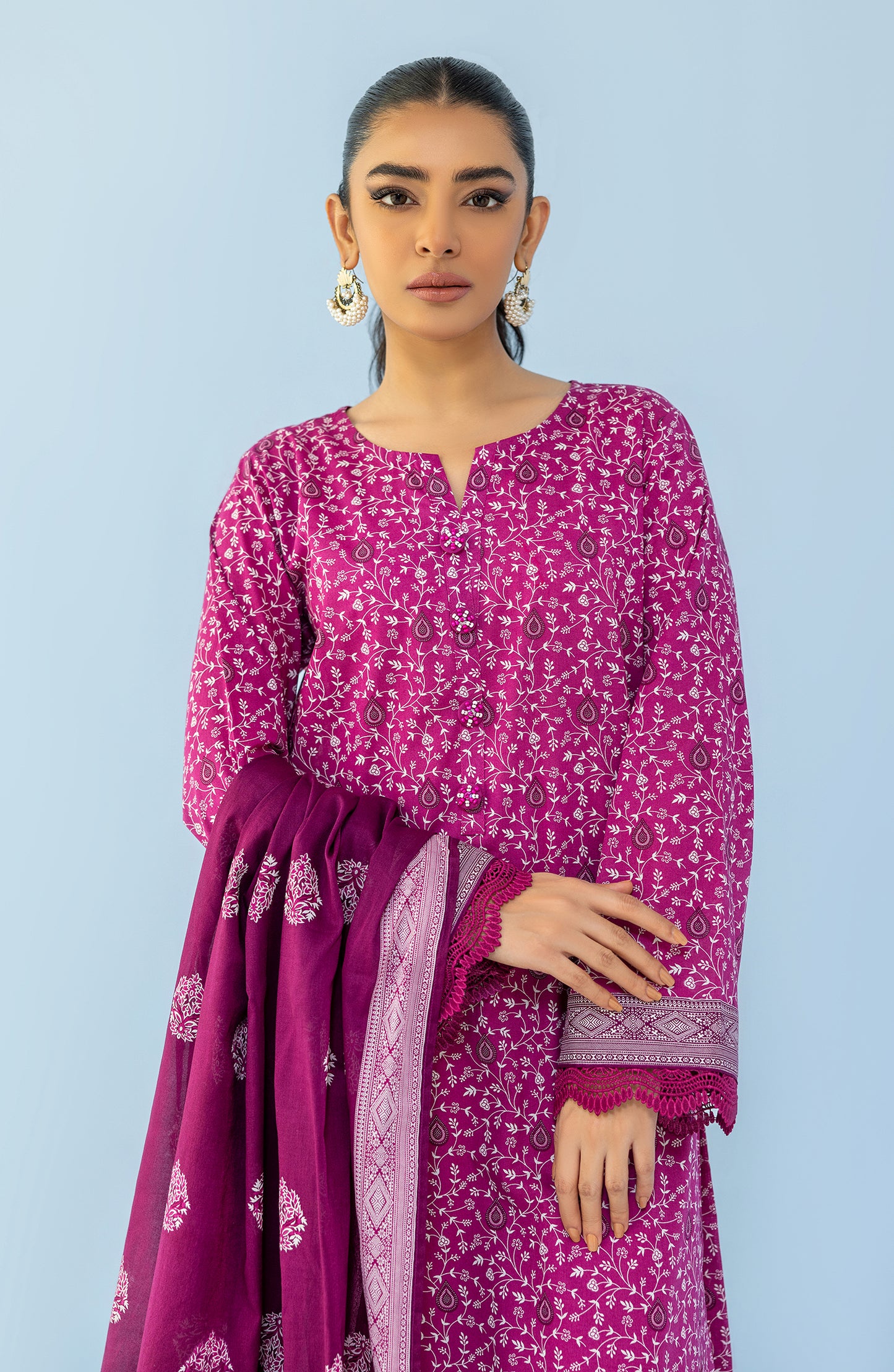 OTL-24-026/U PINK LAWN Women UNSTITCHED SHIRT DUPATTA PANTS