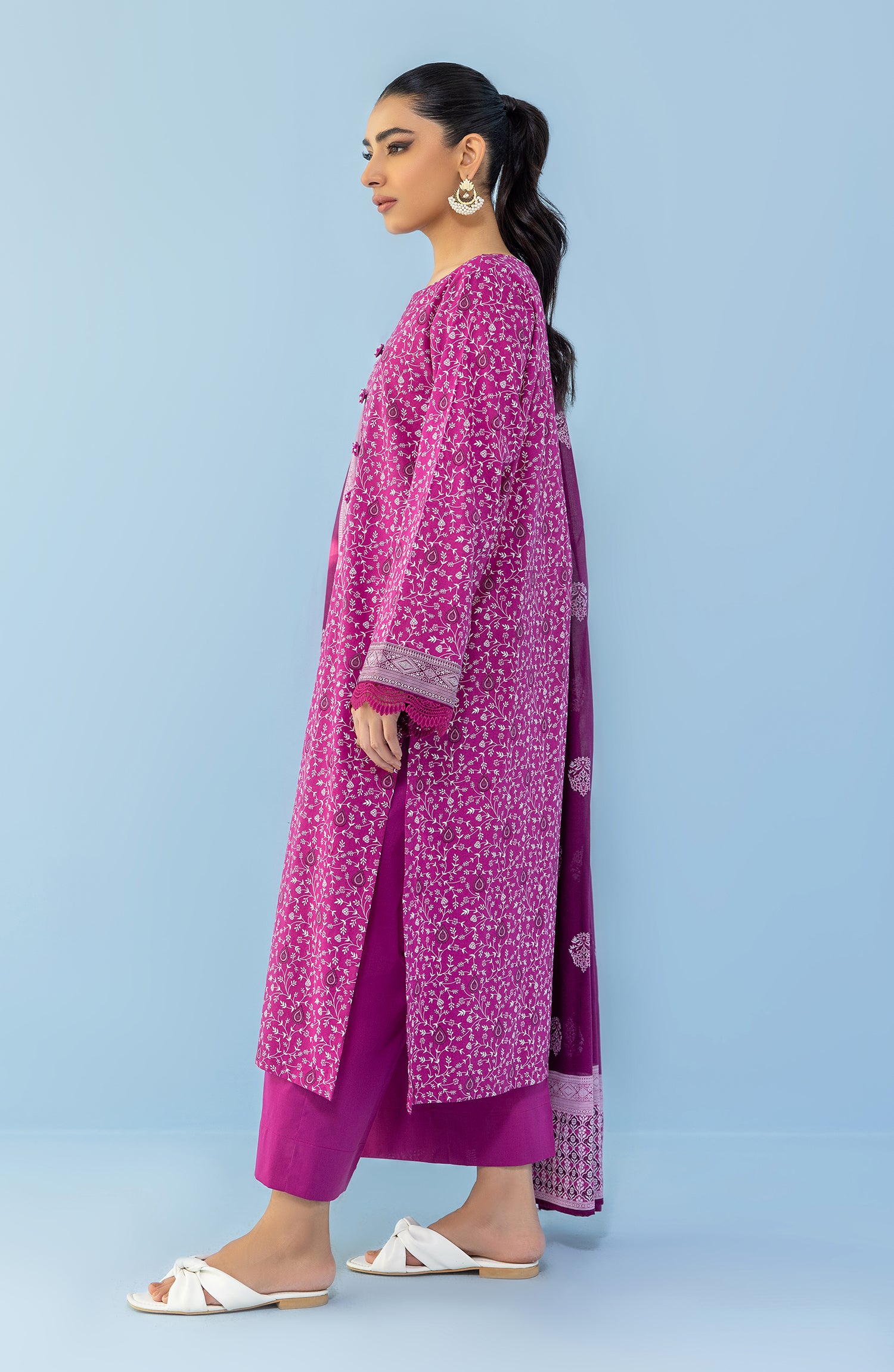OTL-24-026/U PINK LAWN Women UNSTITCHED SHIRT DUPATTA PANTS
