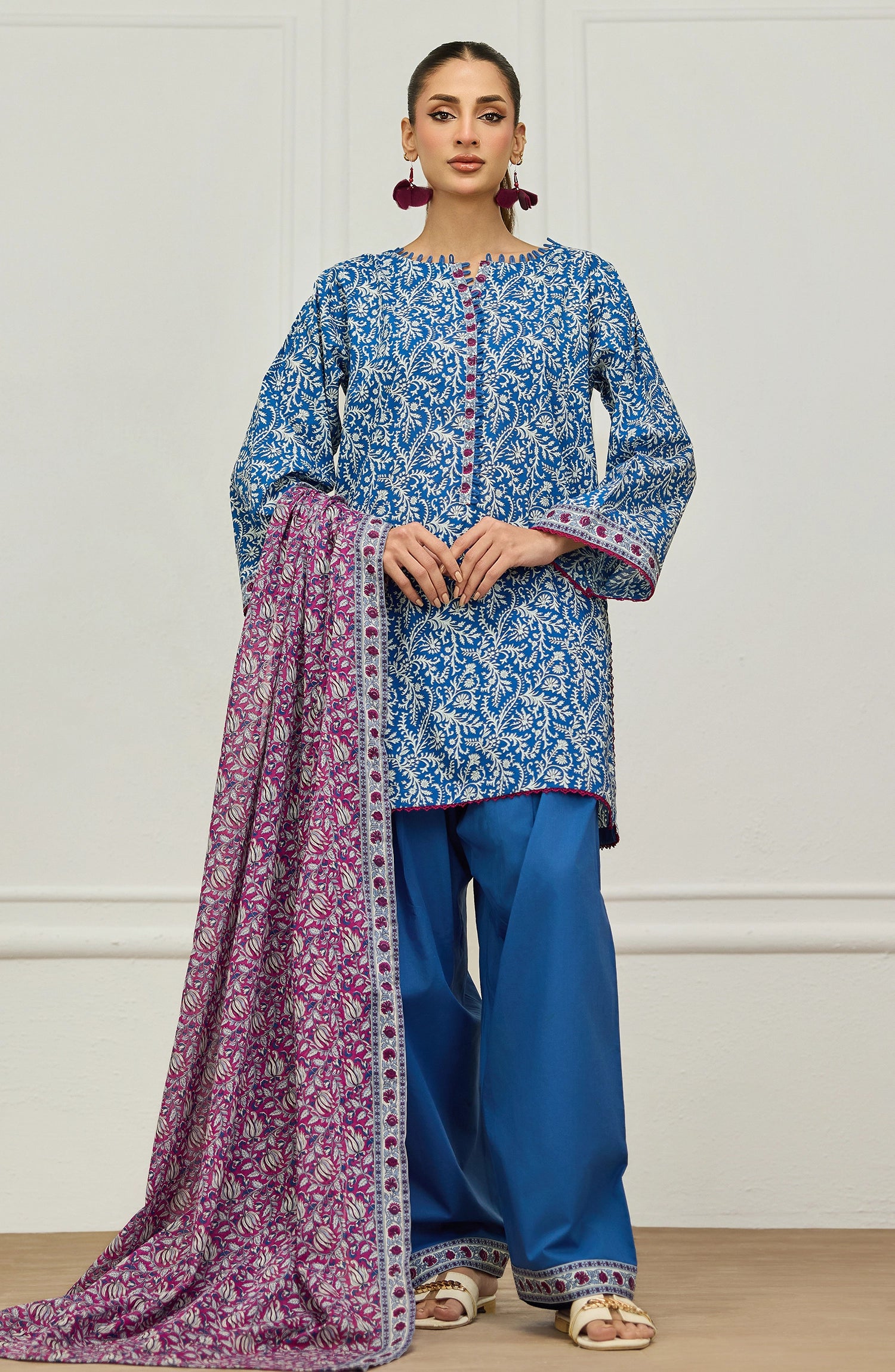 Stitched | 3 Piece | Printed | Lawn Shirt | OTL-20226/S BLUE