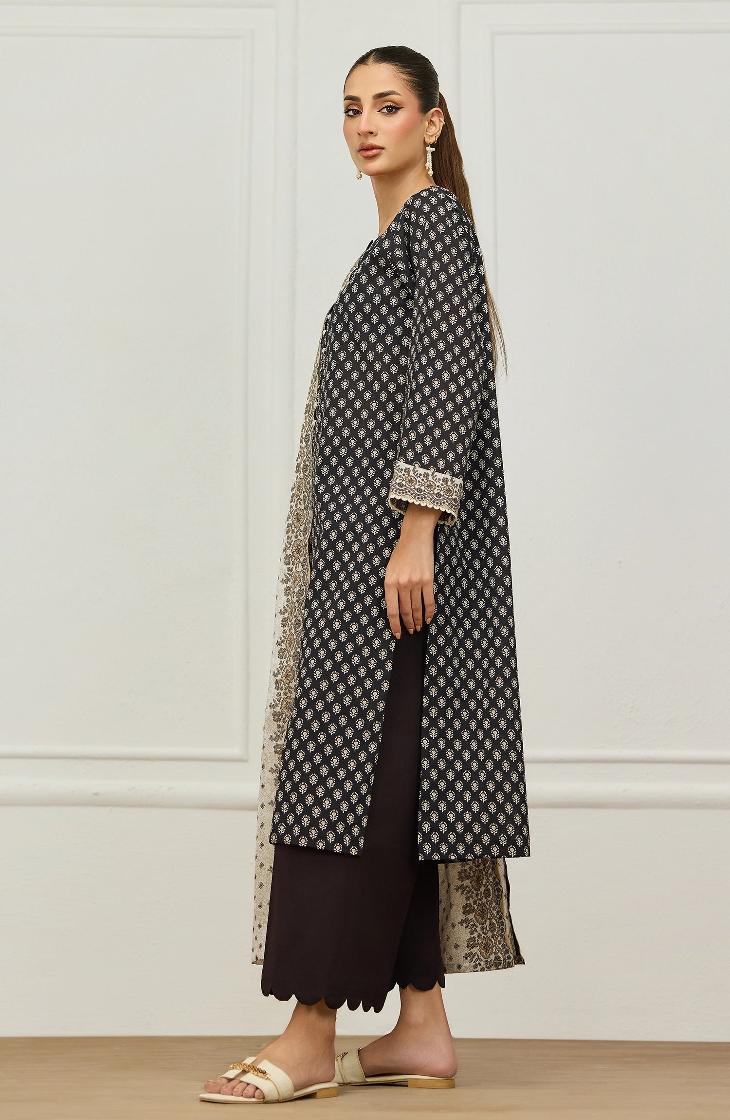 Stitched | 3 Piece | Printed | Lawn Shirt | OTL-20156/S BLACK