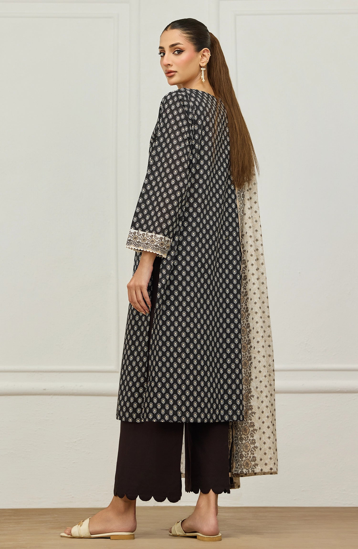 Stitched | 3 Piece | Printed | Lawn Shirt | OTL-20156/S BLACK