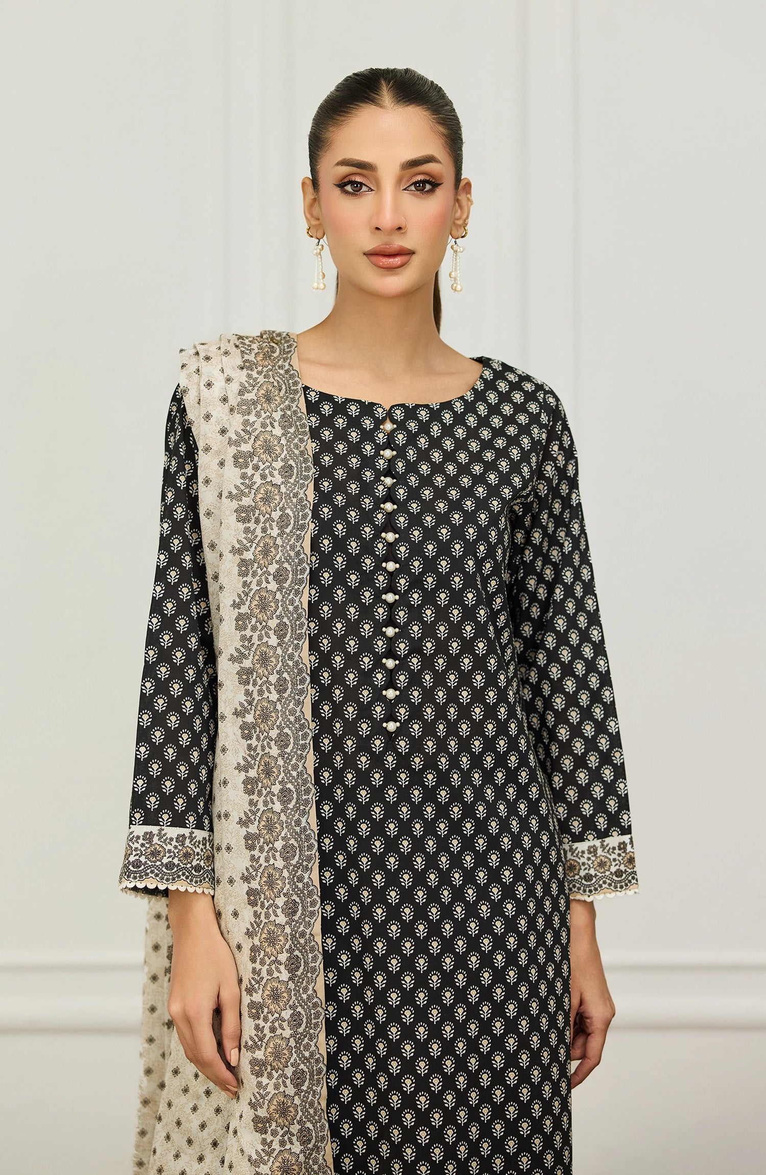 Stitched | 3 Piece | Printed | Lawn Shirt | OTL-20156/S BLACK