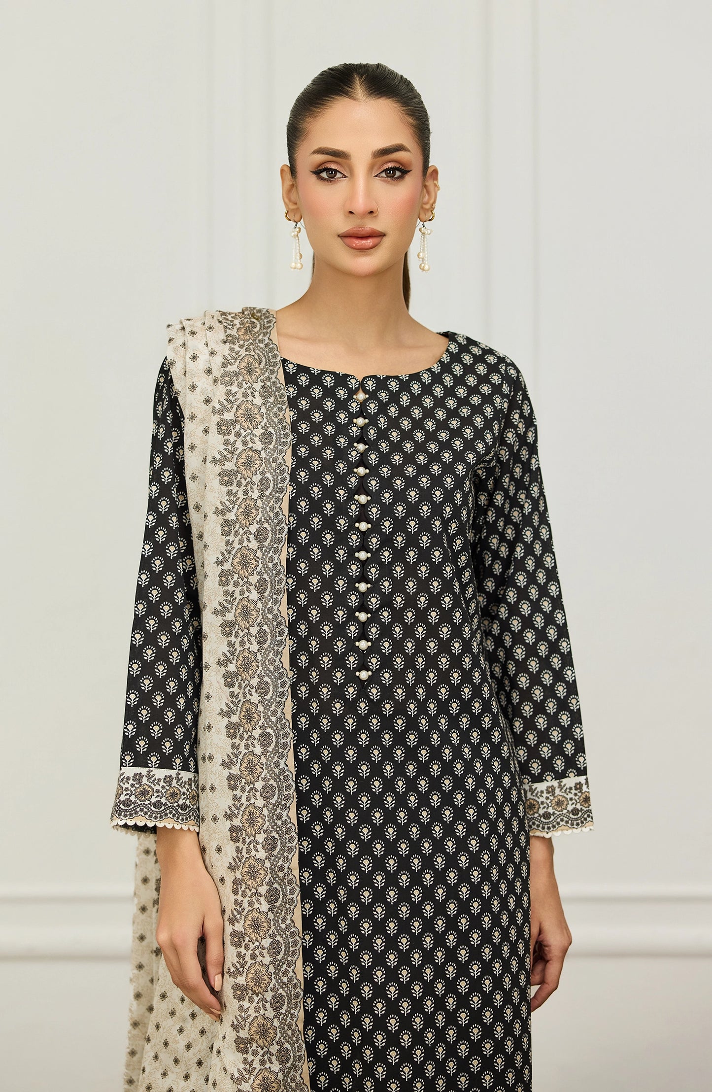 Stitched | 3 Piece | Printed | Lawn Shirt | OTL-20156/S BLACK