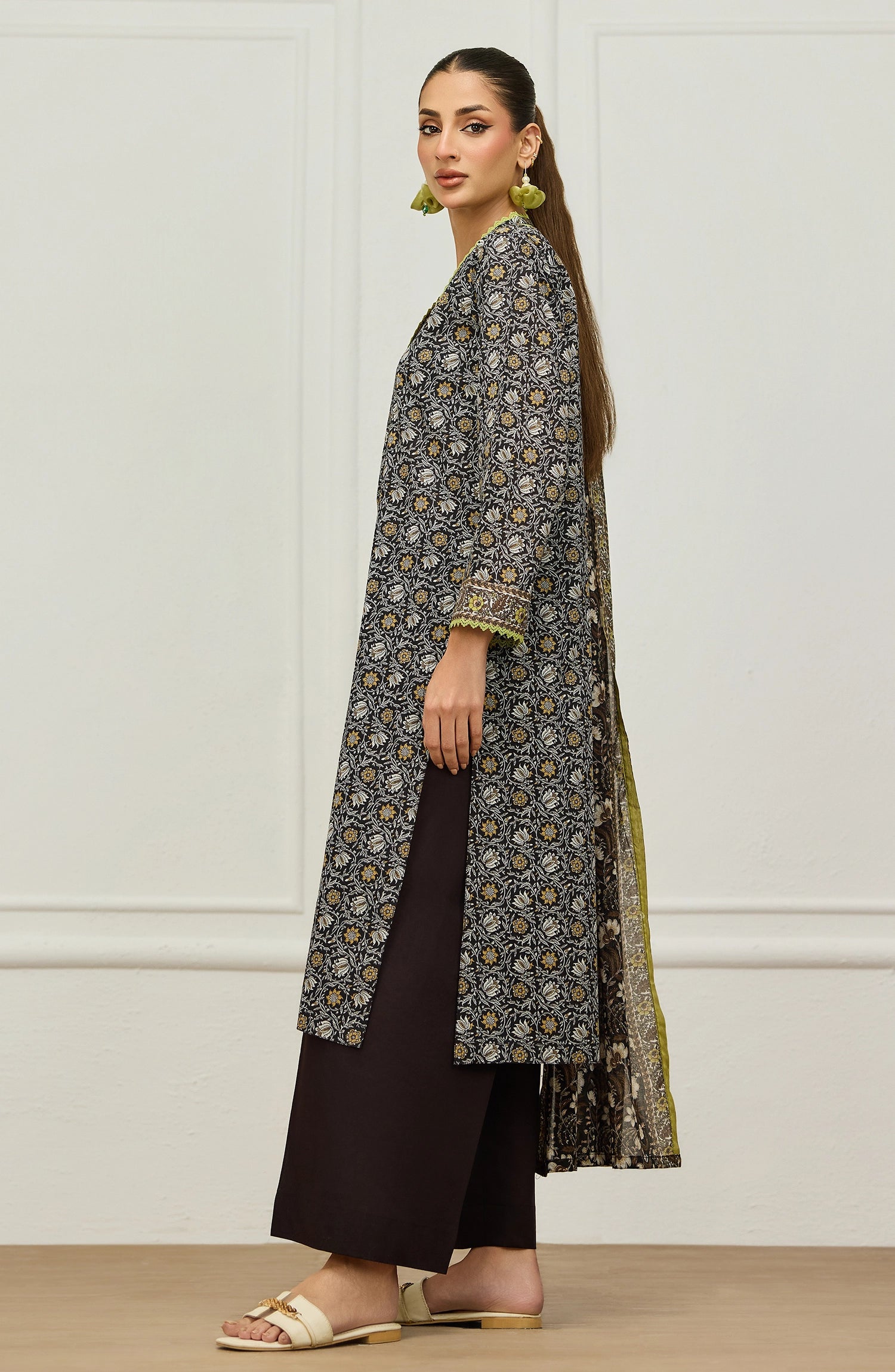 Stitched | 3 Piece | Printed | Lawn Shirt | OTL-20206/S BLACK