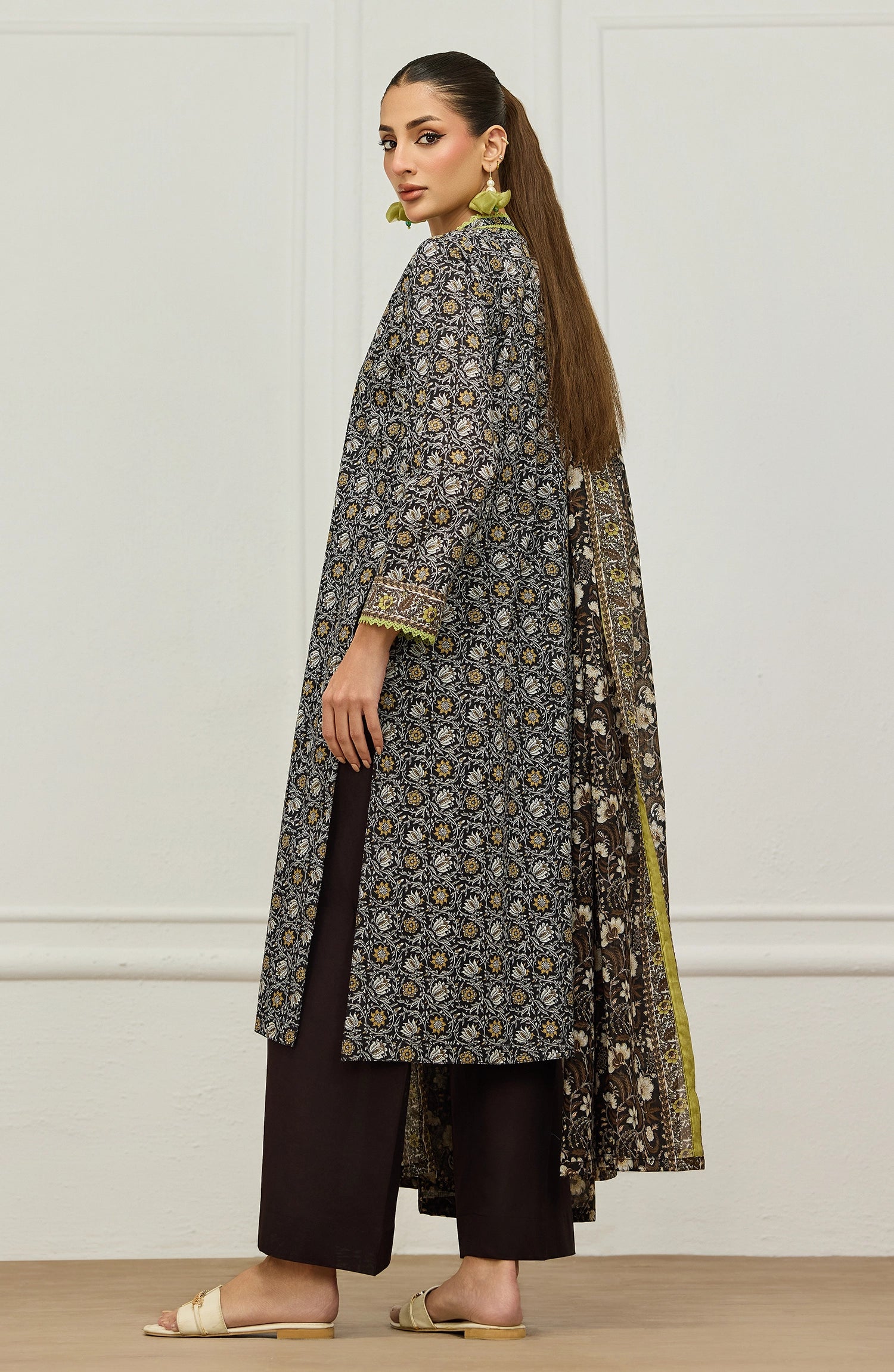 Unstitched | 3 Piece | Printed | Lawn Shirt | OTL-20206/U BLACK