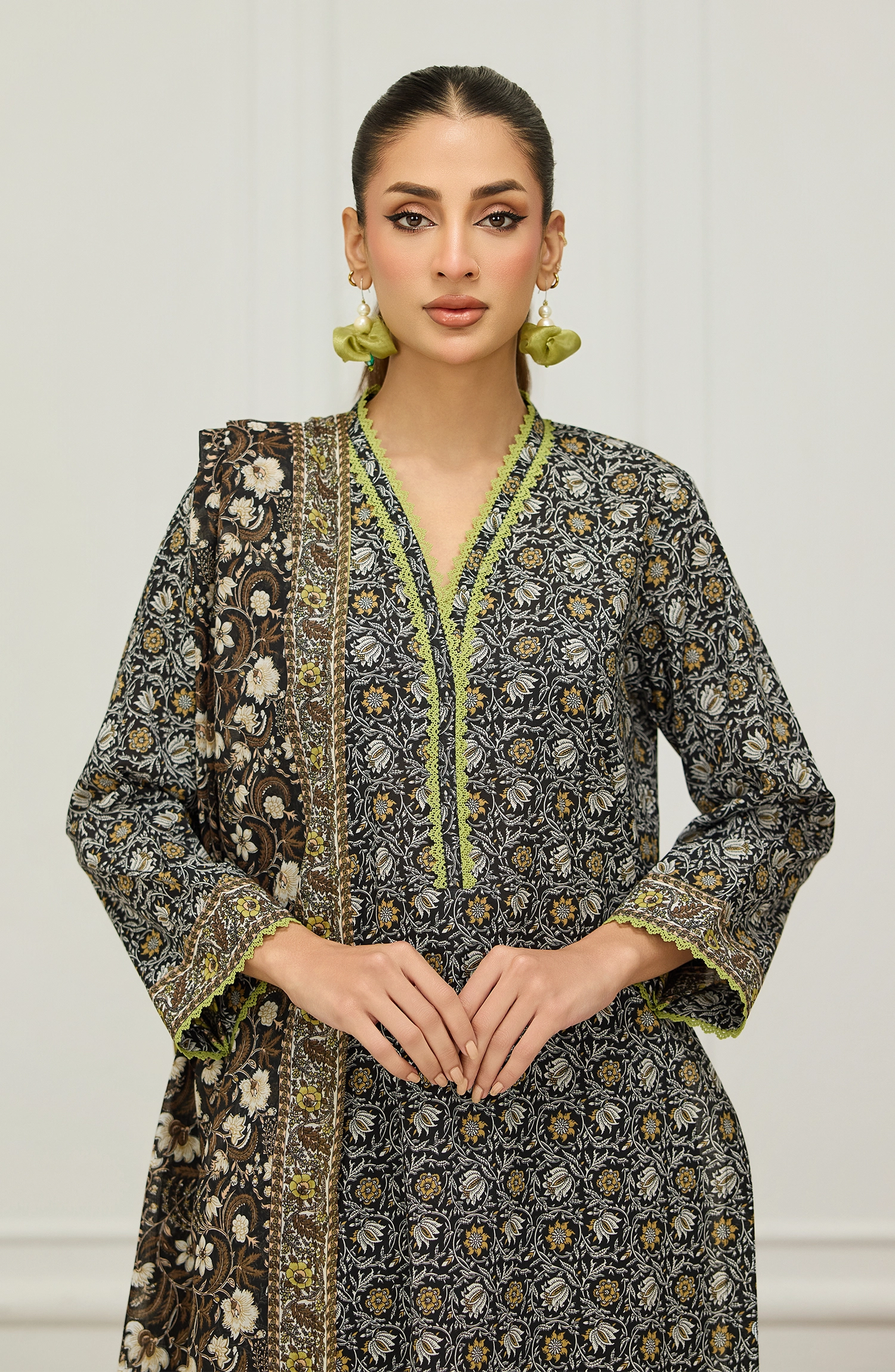 Unstitched | 3 Piece | Printed | Lawn Shirt | OTL-20206/U BLACK
