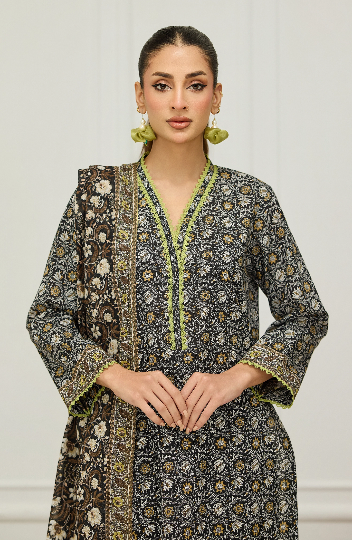 Stitched | 3 Piece | Printed | Lawn Shirt | OTL-20206/S BLACK