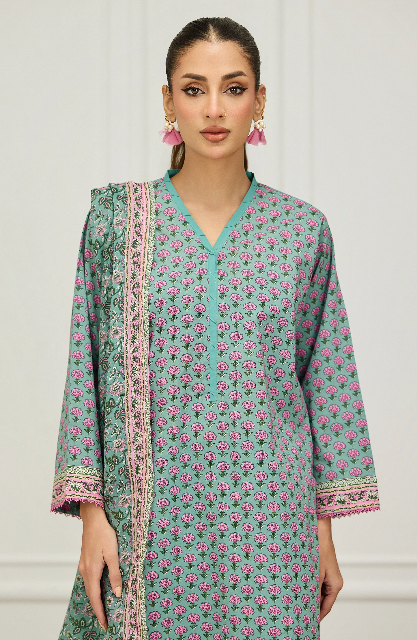 Unstitched | 3 Piece | Printed | Lawn Shirt | OTL-20216/U GREEN