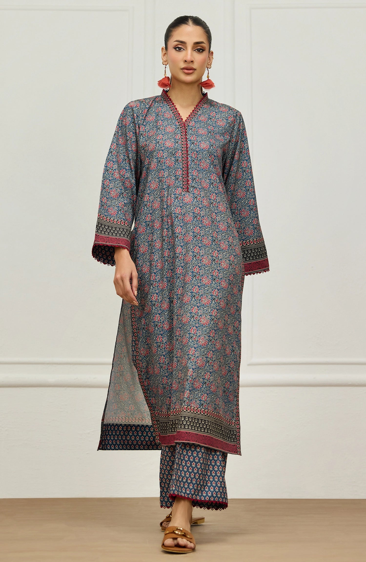 Stitched | 2 Piece | Printed | Poly Crepe Shirt | WRFPC26S-2003/S GREEN