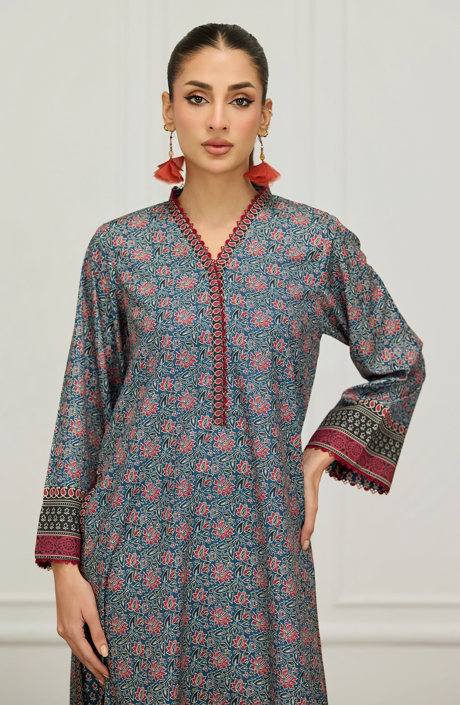 Stitched | 2 Piece | Printed | Poly Crepe Shirt | WRFPC26S-2003/S GREEN