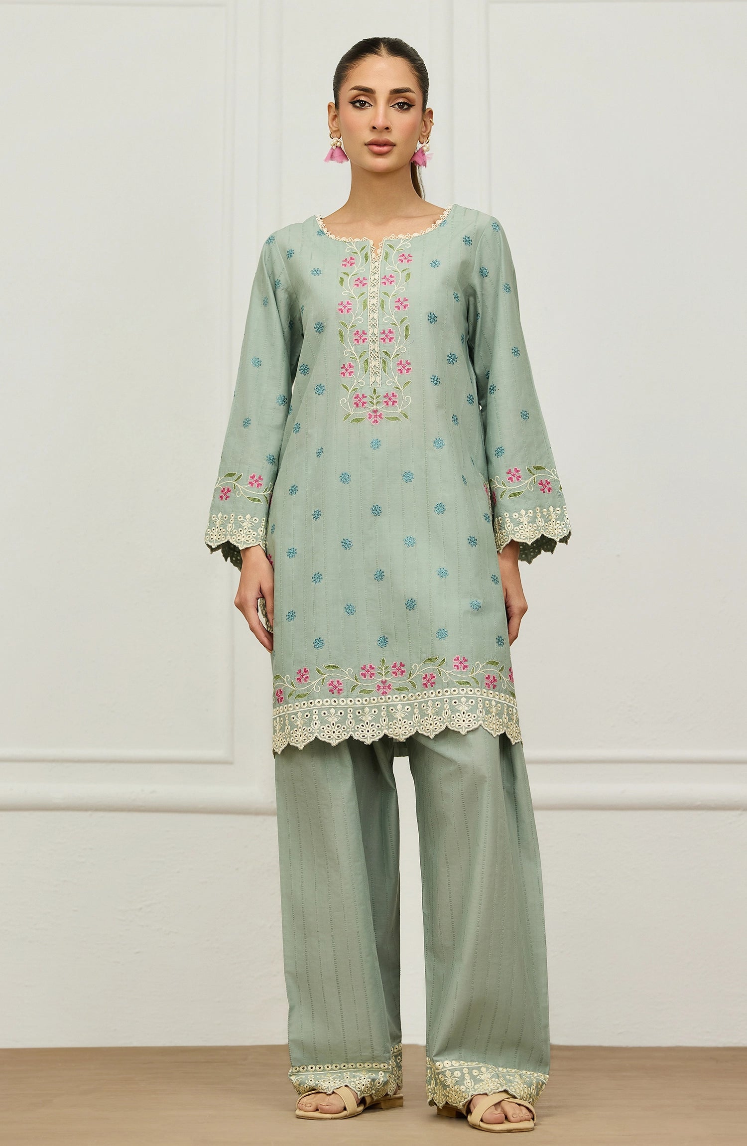 Stitched | 2 Piece | Embroidered | Stripe Jacquard Shirt | WRCJ26S-2014/S SAGE