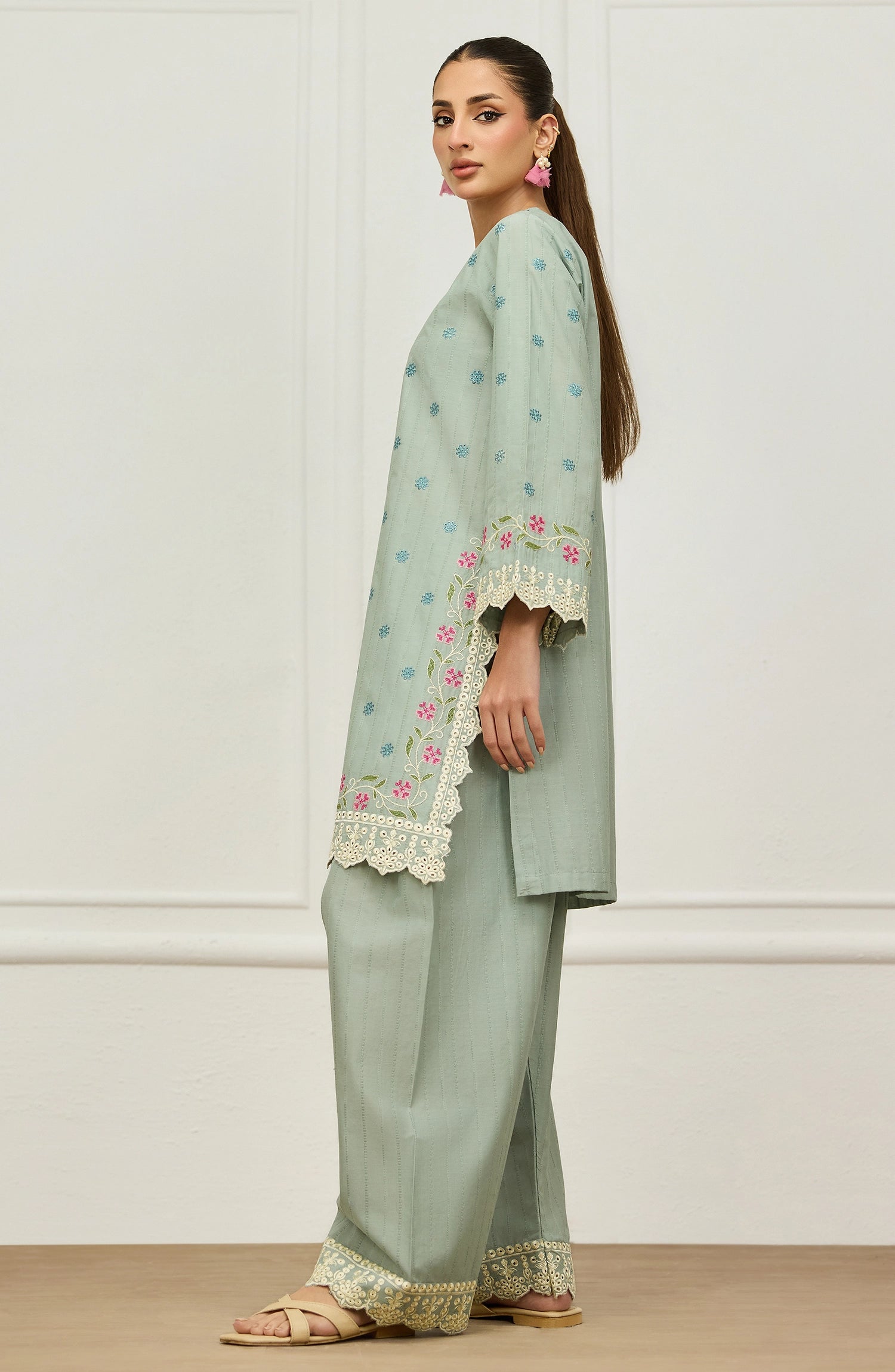 Stitched | 2 Piece | Embroidered | Stripe Jacquard Shirt | WRCJ26S-2014/S SAGE