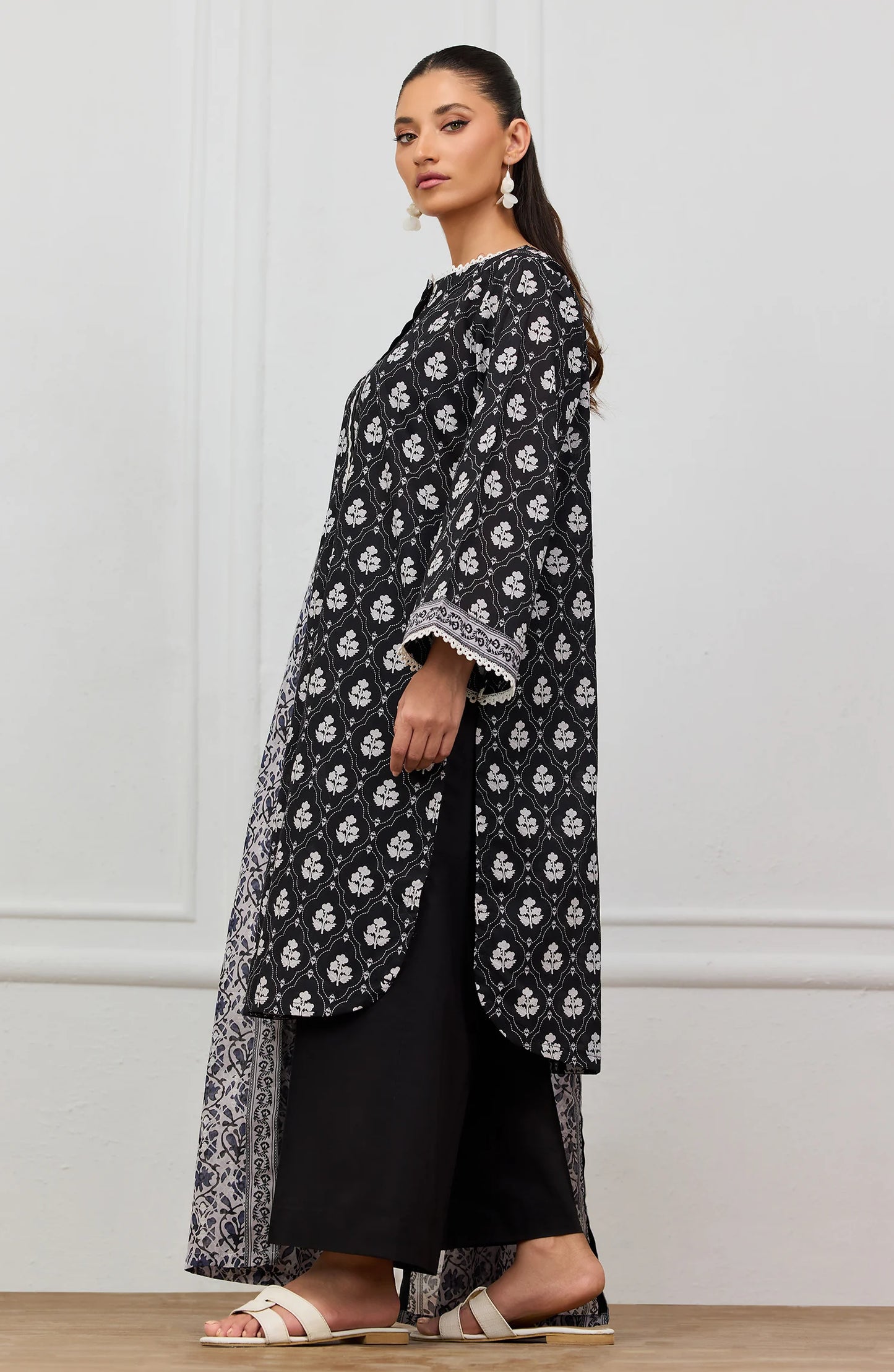 Stitched | 3 Piece | Printed | Lawn Shirt | OTL-20086/S BLACK