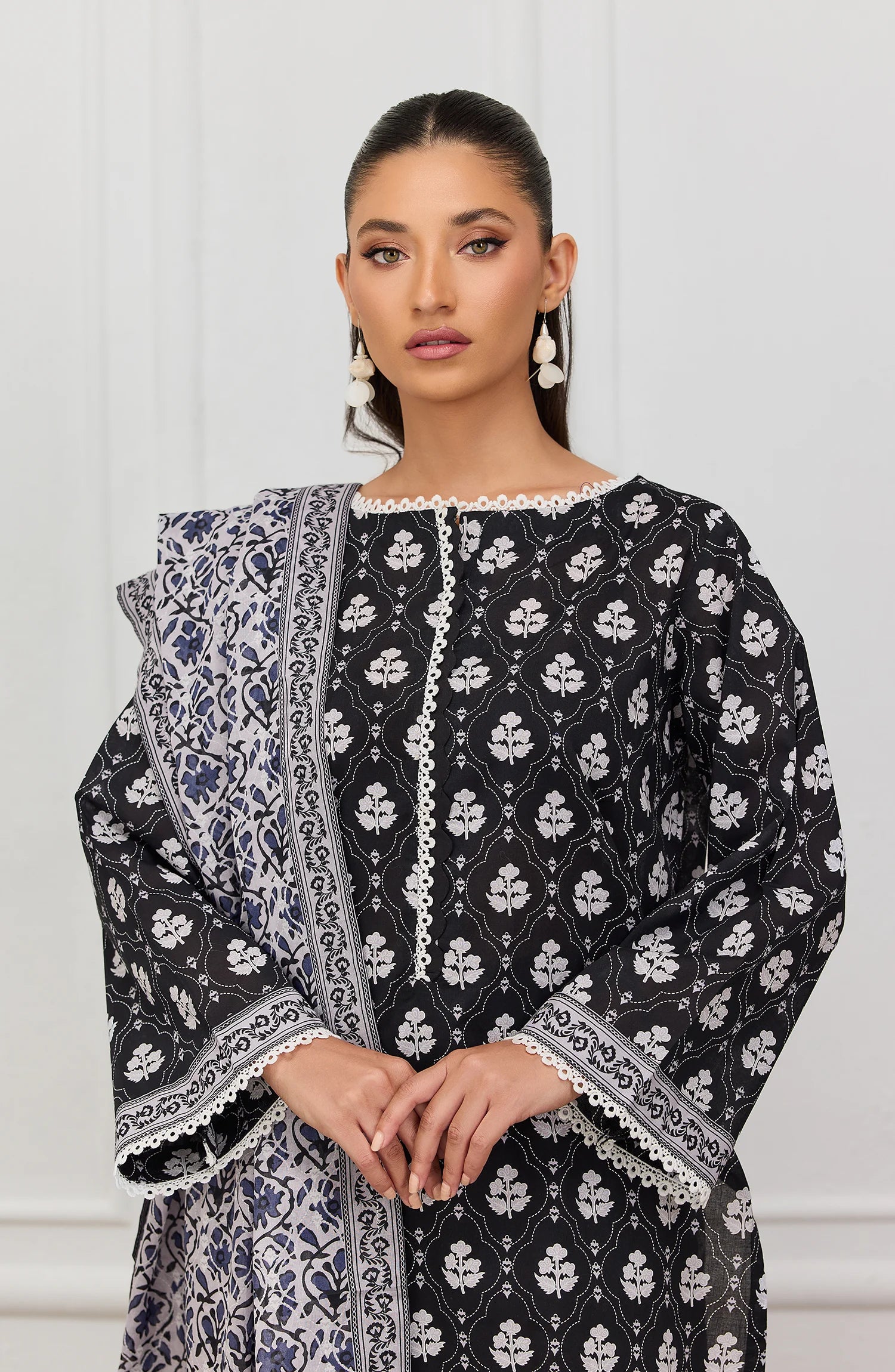 Stitched | 3 Piece | Printed | Lawn Shirt | OTL-20086/S BLACK