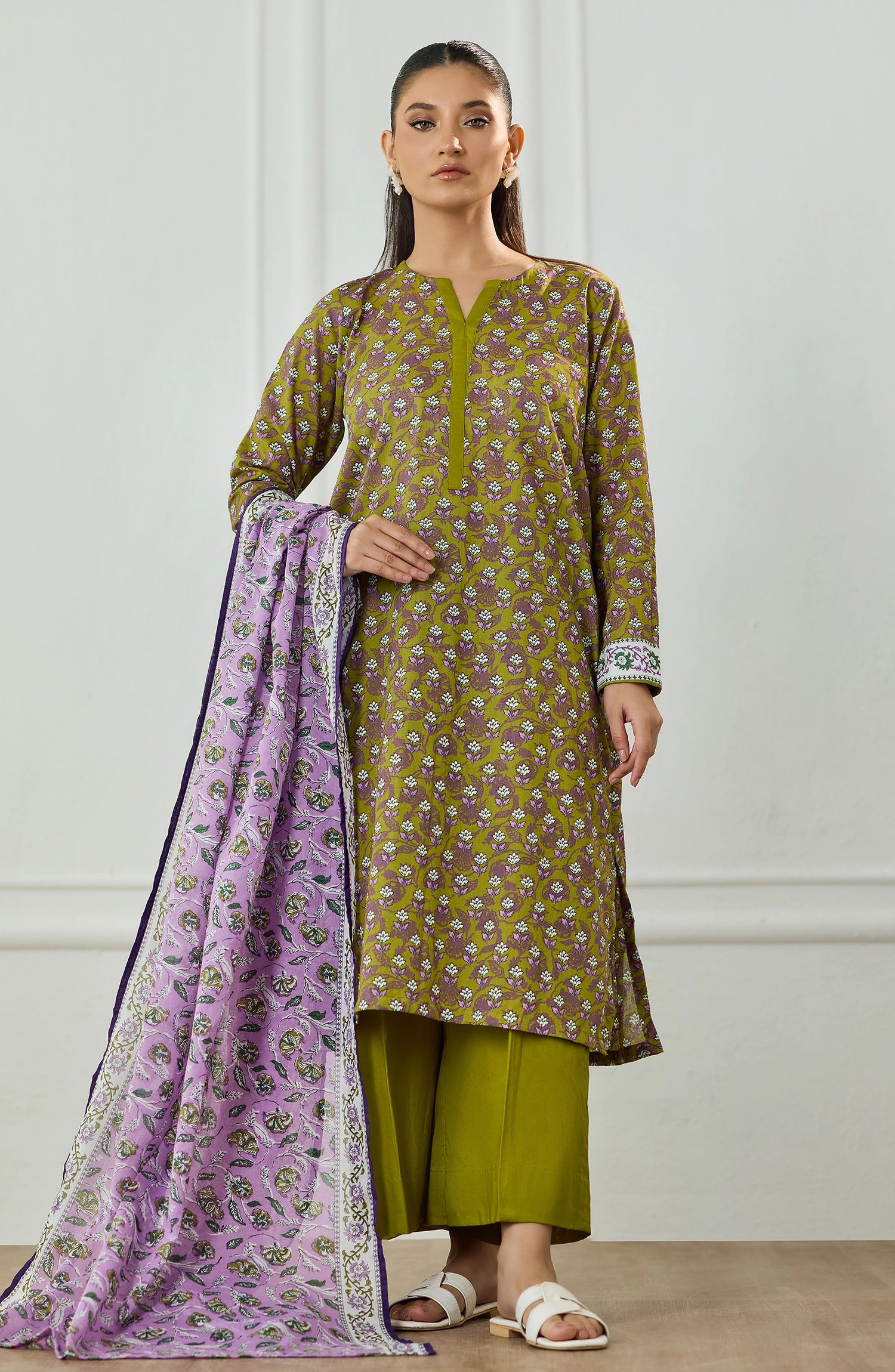 Unstitched | 3 Piece | Printed | Lawn Shirt | OTL-25-507/U GREEN