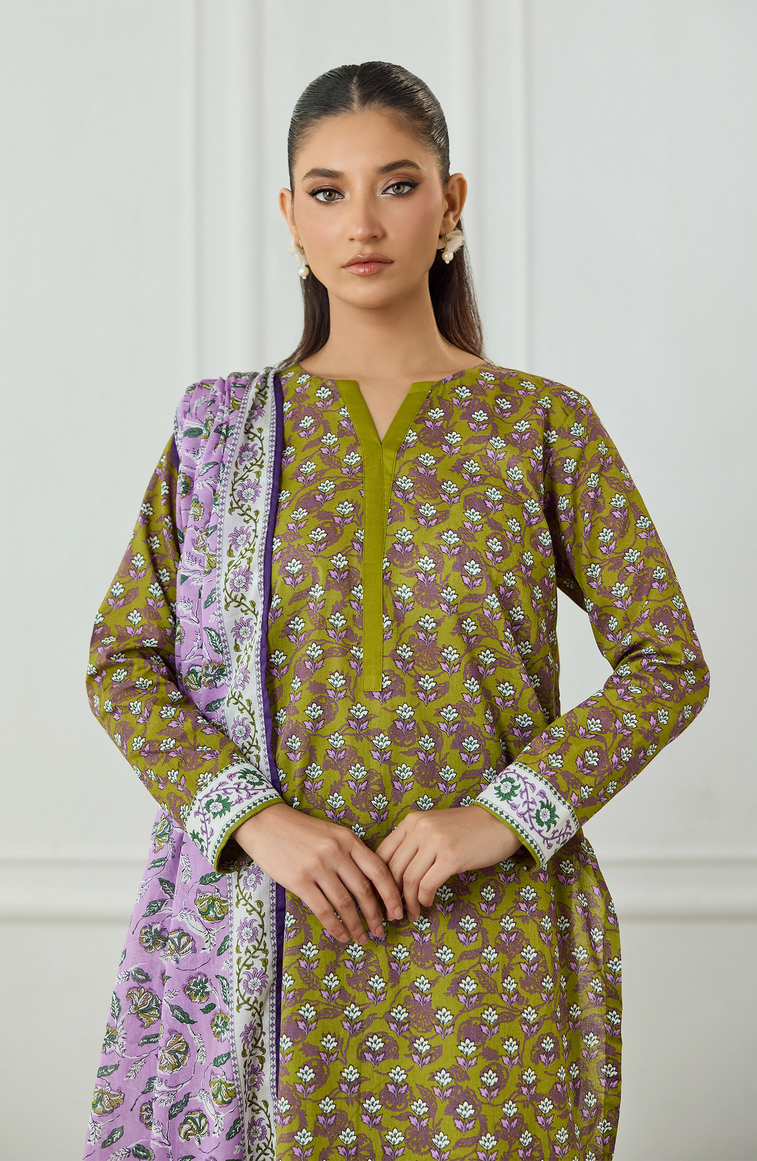 Unstitched | 3 Piece | Printed | Lawn Shirt | OTL-25-507/U GREEN