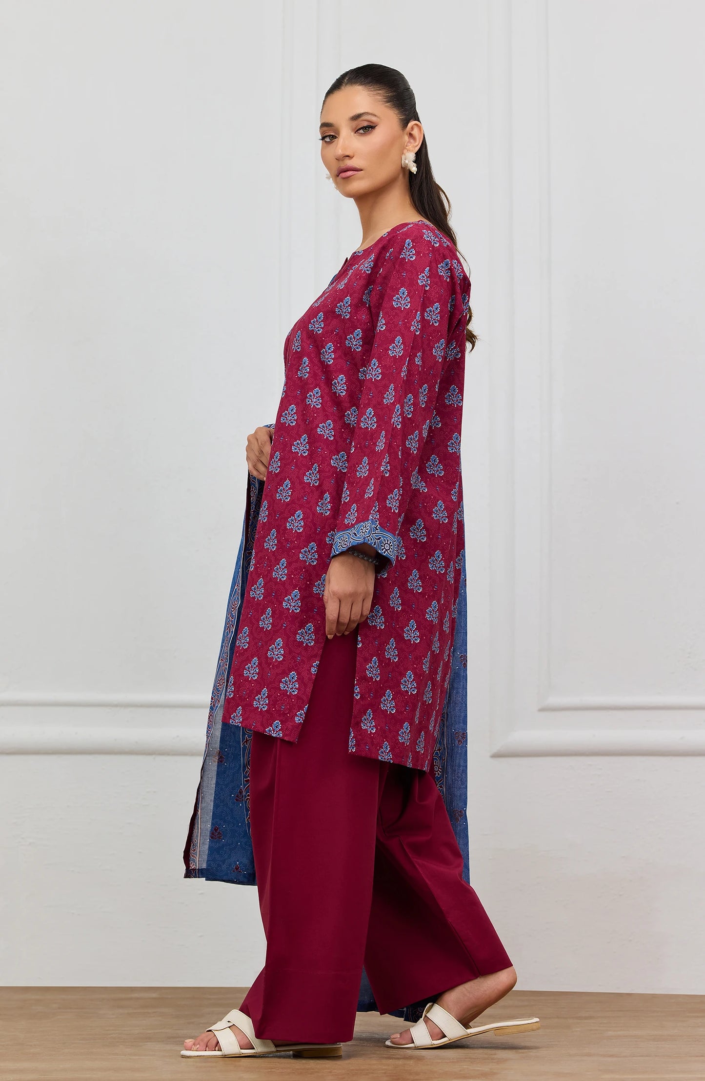 Unstitched | 3 Piece | Printed | Lawn Shirt | OTL-25-519/U MAROON