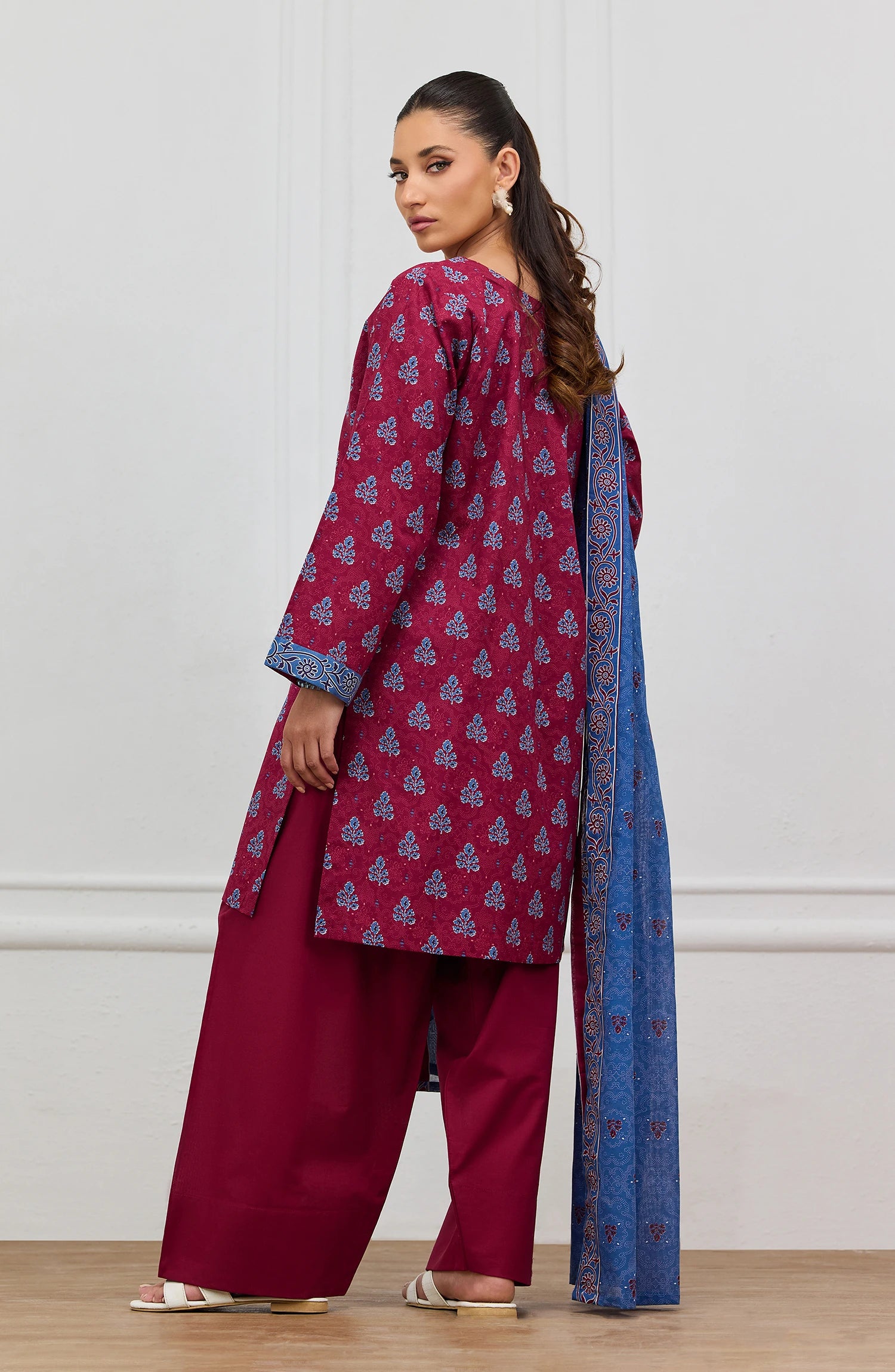 Unstitched | 3 Piece | Printed | Lawn Shirt | OTL-25-519/U MAROON