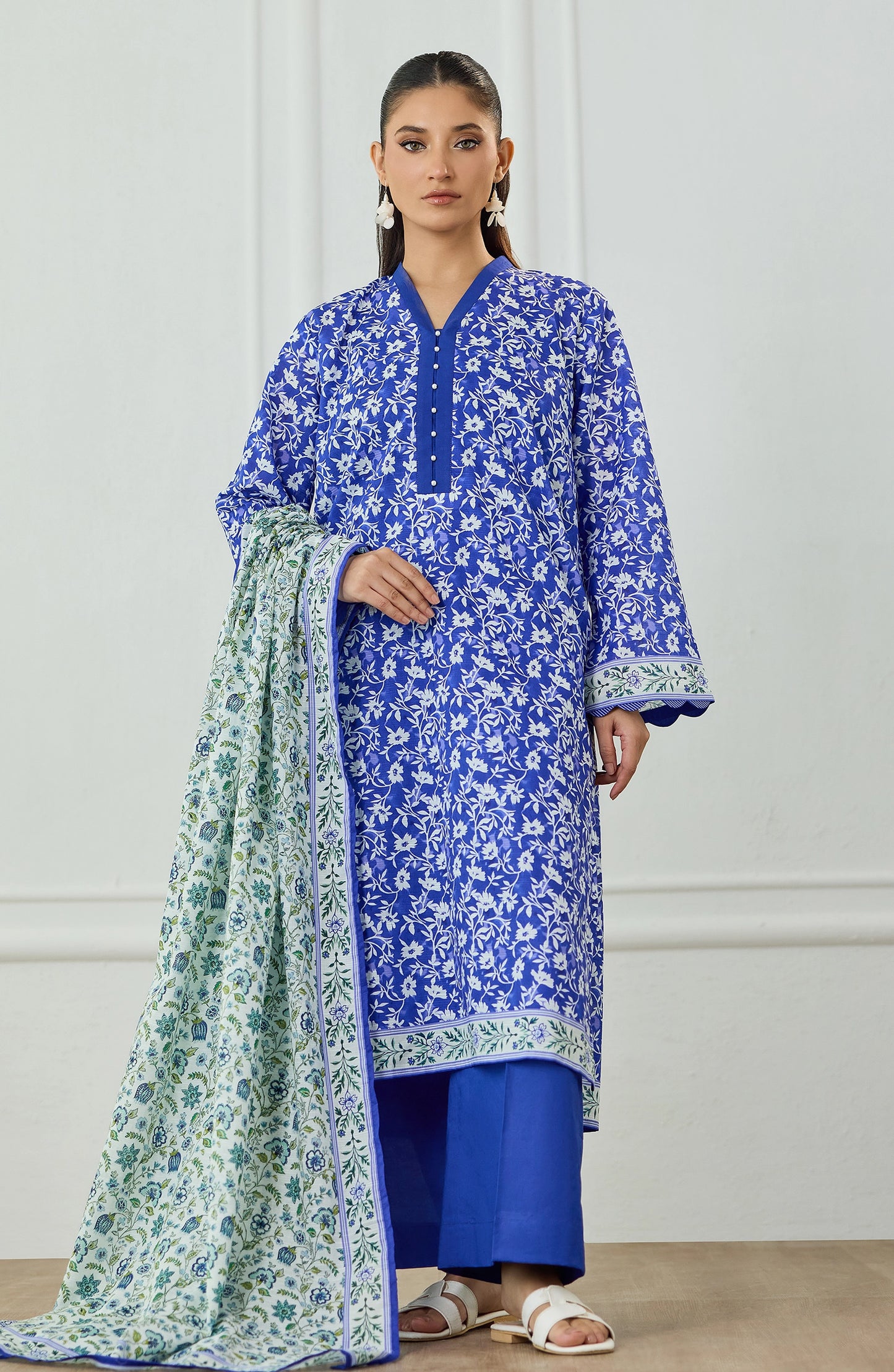 Unstitched | 3 Piece | Printed | Lawn Shirt | OTL-25-474/U BLUE
