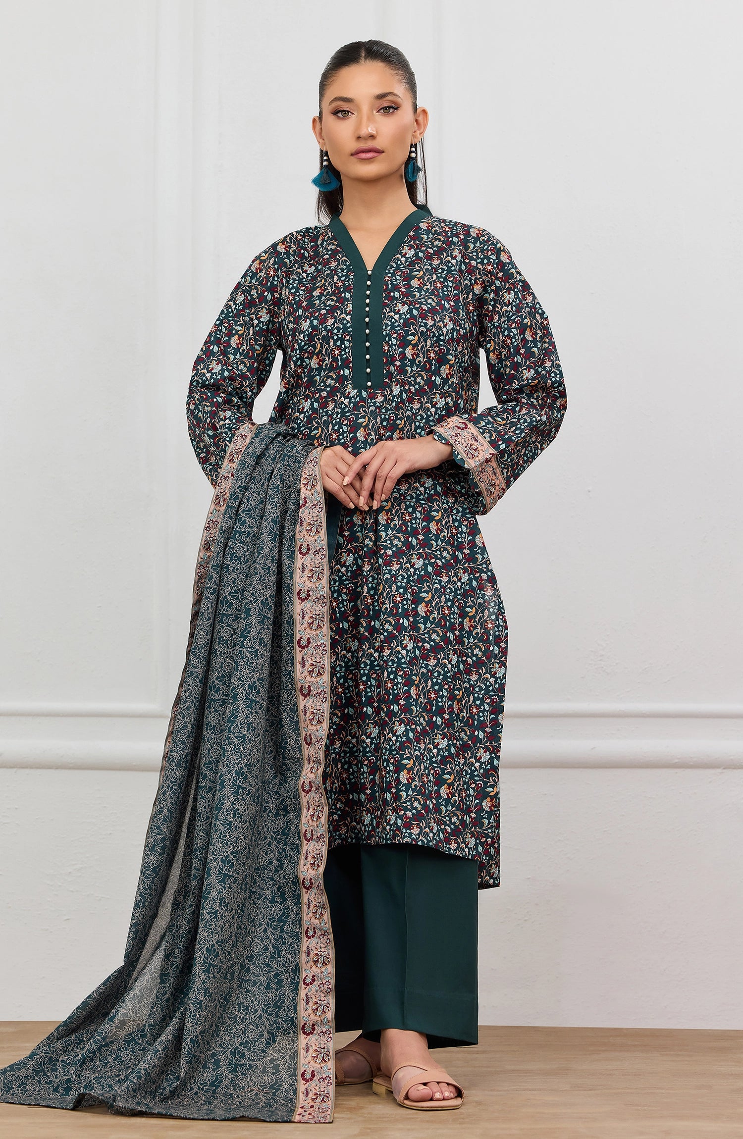 Stitched | 3 Piece | Printed | Lawn Shirt | OTL-20835/S GREEN