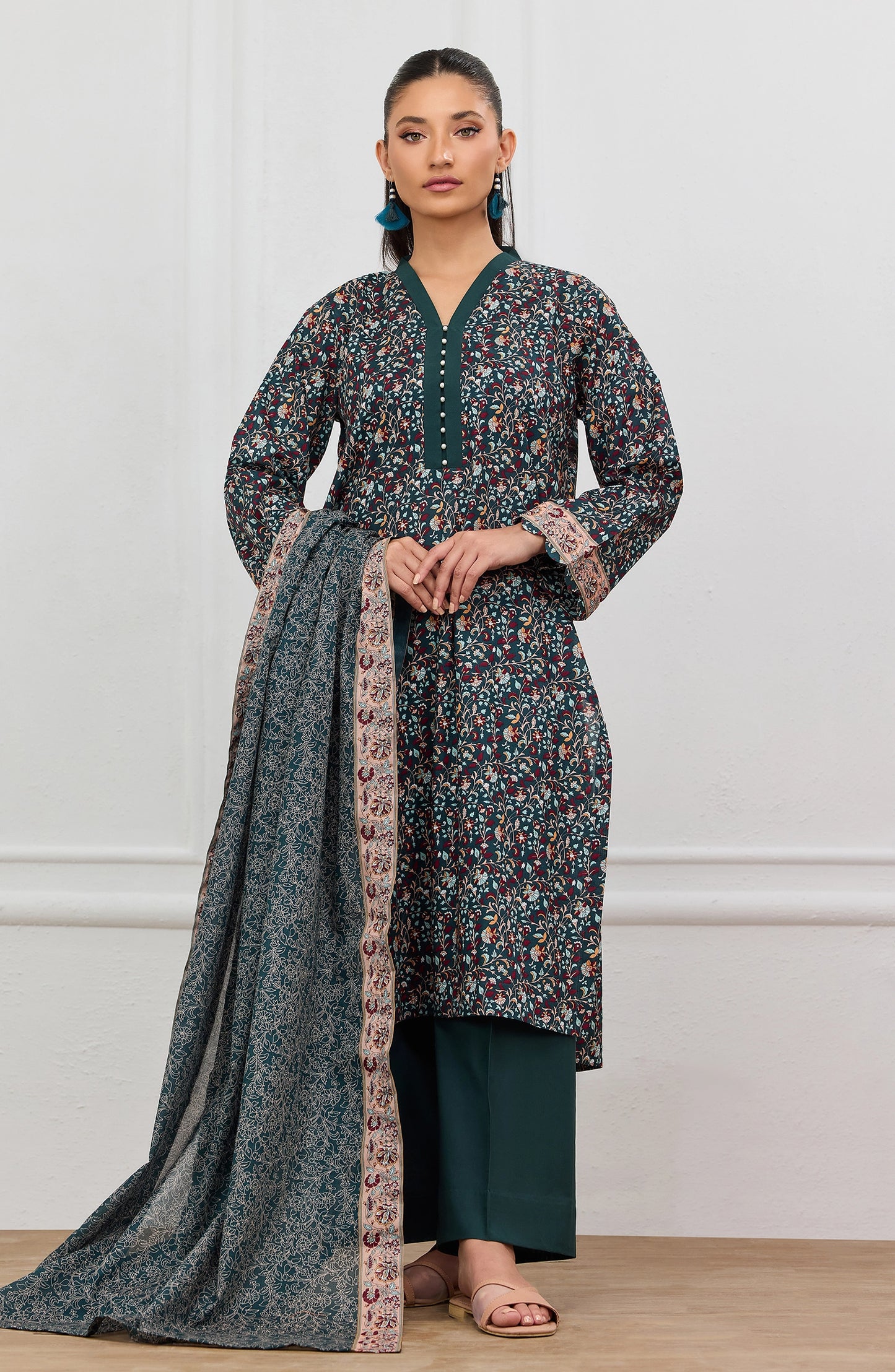 Stitched | 3 Piece | Printed | Lawn Shirt | OTL-20835/S GREEN