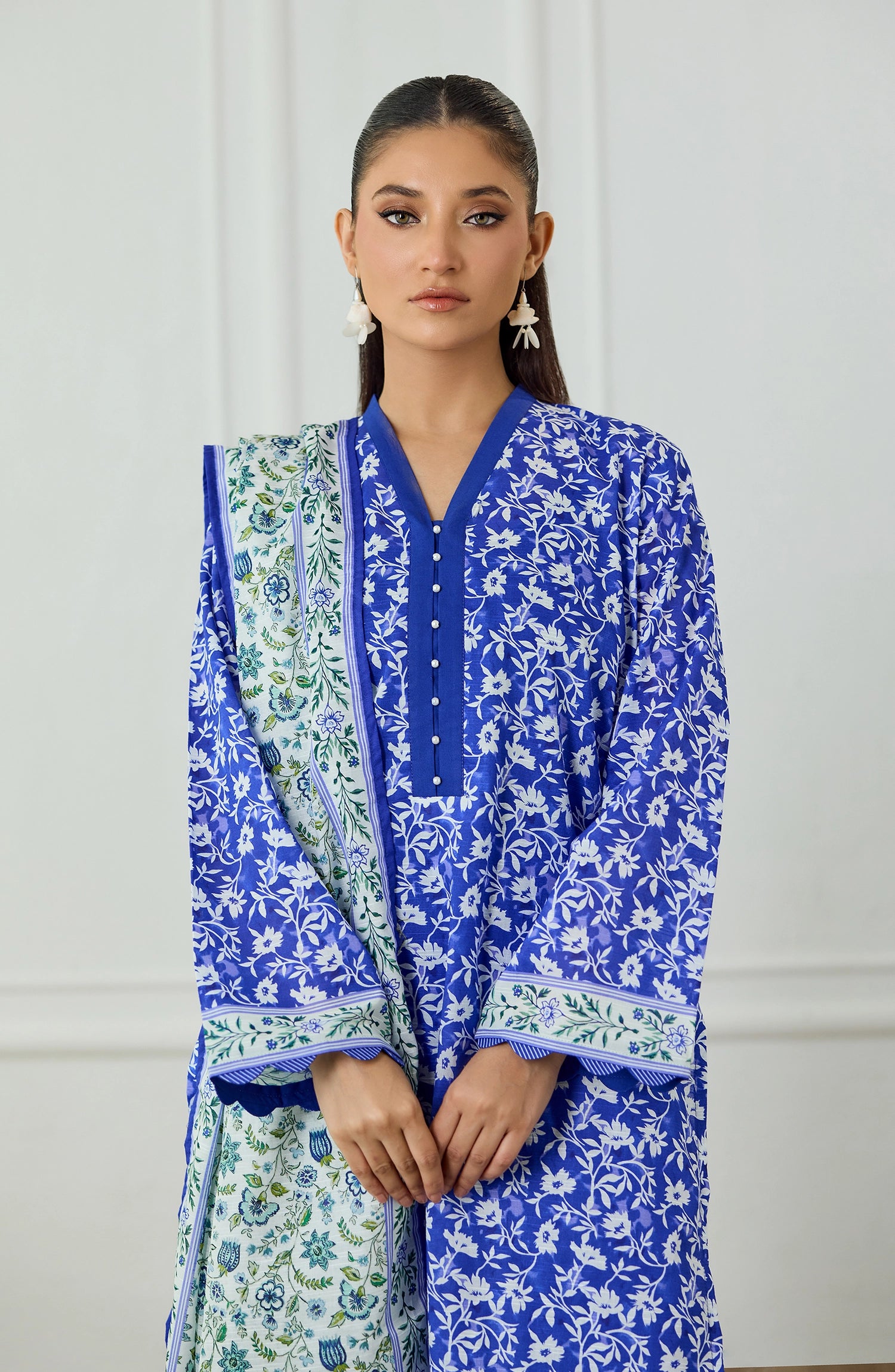 Unstitched | 3 Piece | Printed | Lawn Shirt | OTL-25-474/U BLUE