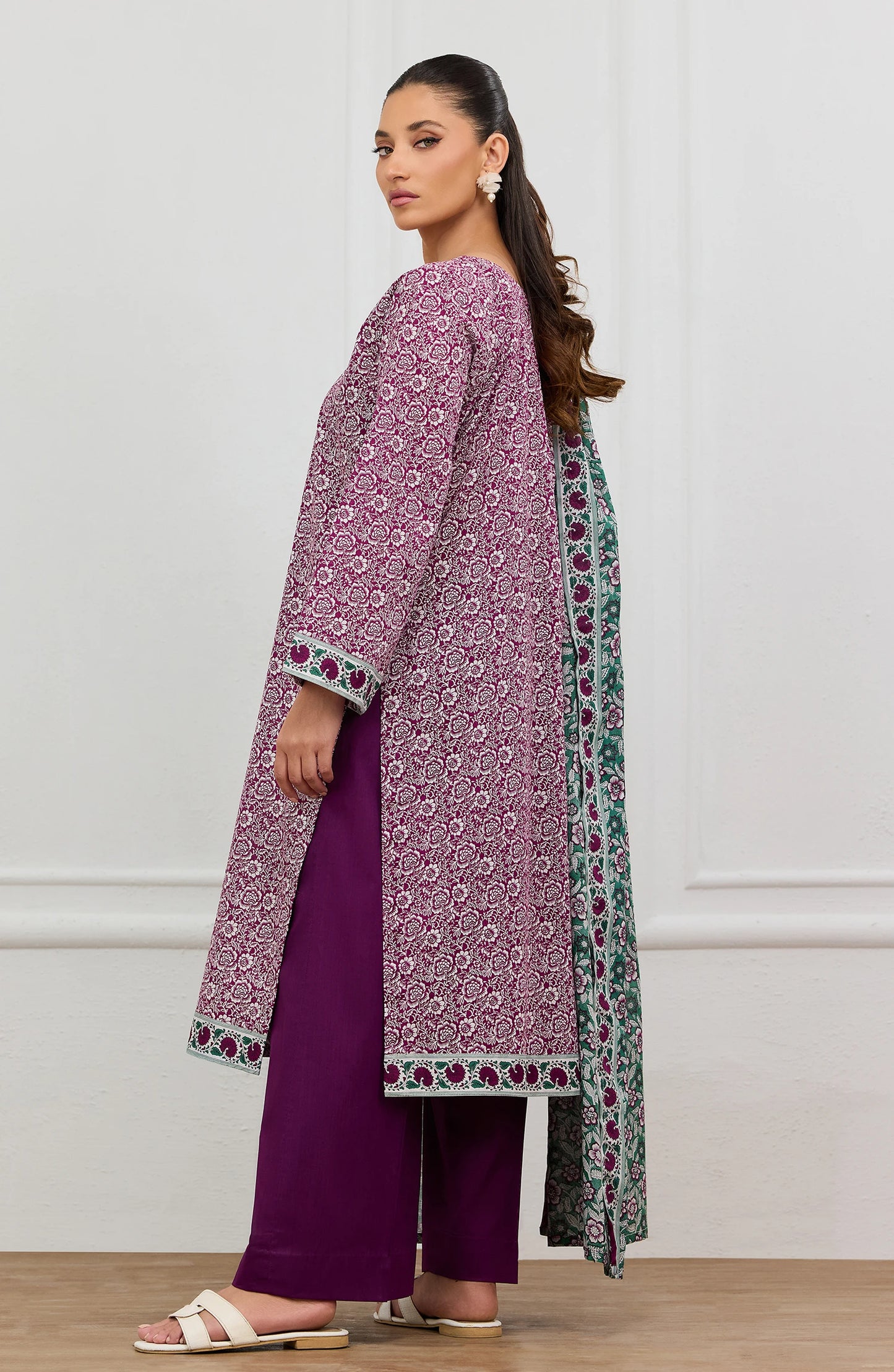 Unstitched | 3 Piece | Printed | Lawn Shirt | OTL-20525/U MAGENTA