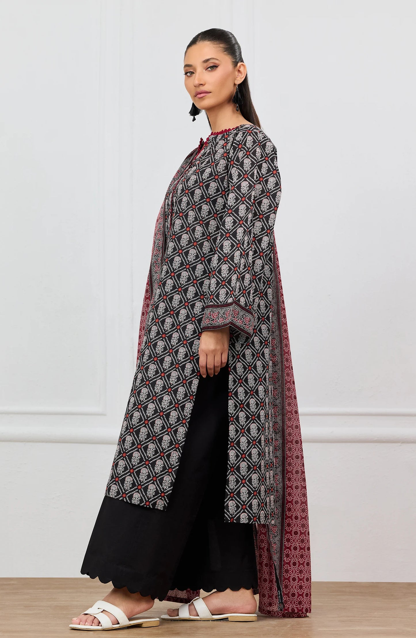 Stitched | 3 Piece | Printed | Lawn Shirt | OTL-20046/S BLACK