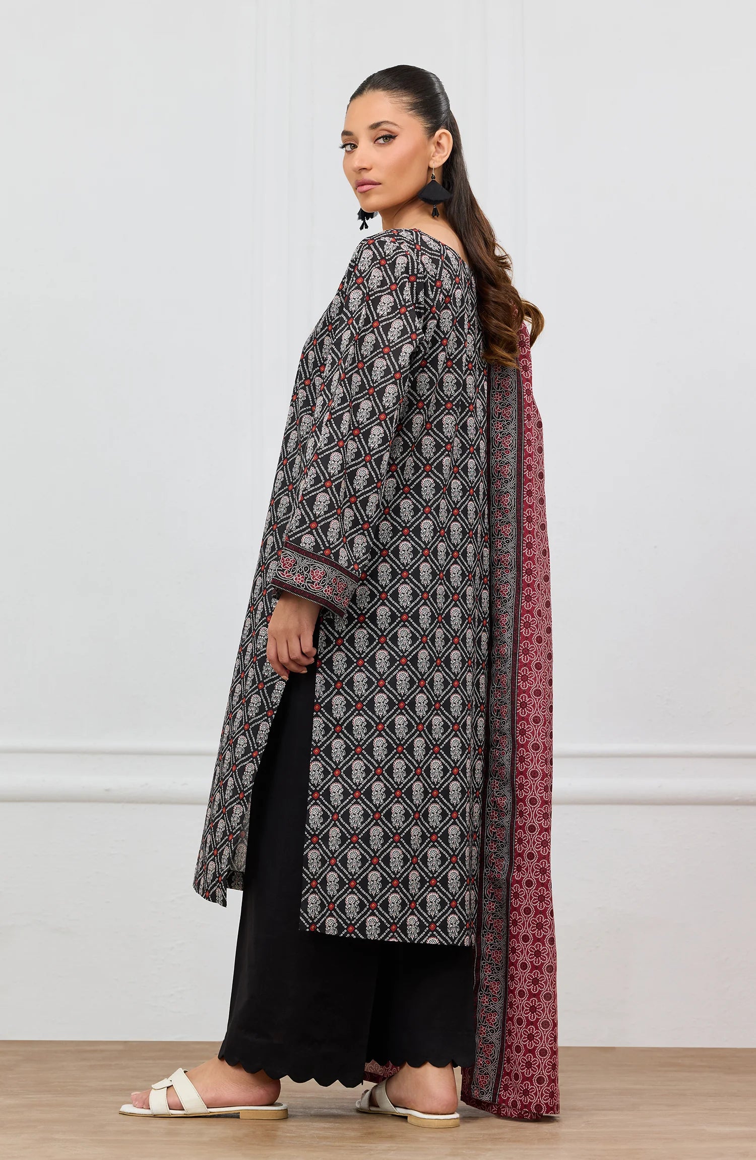 Stitched | 3 Piece | Printed | Lawn Shirt | OTL-20046/S BLACK