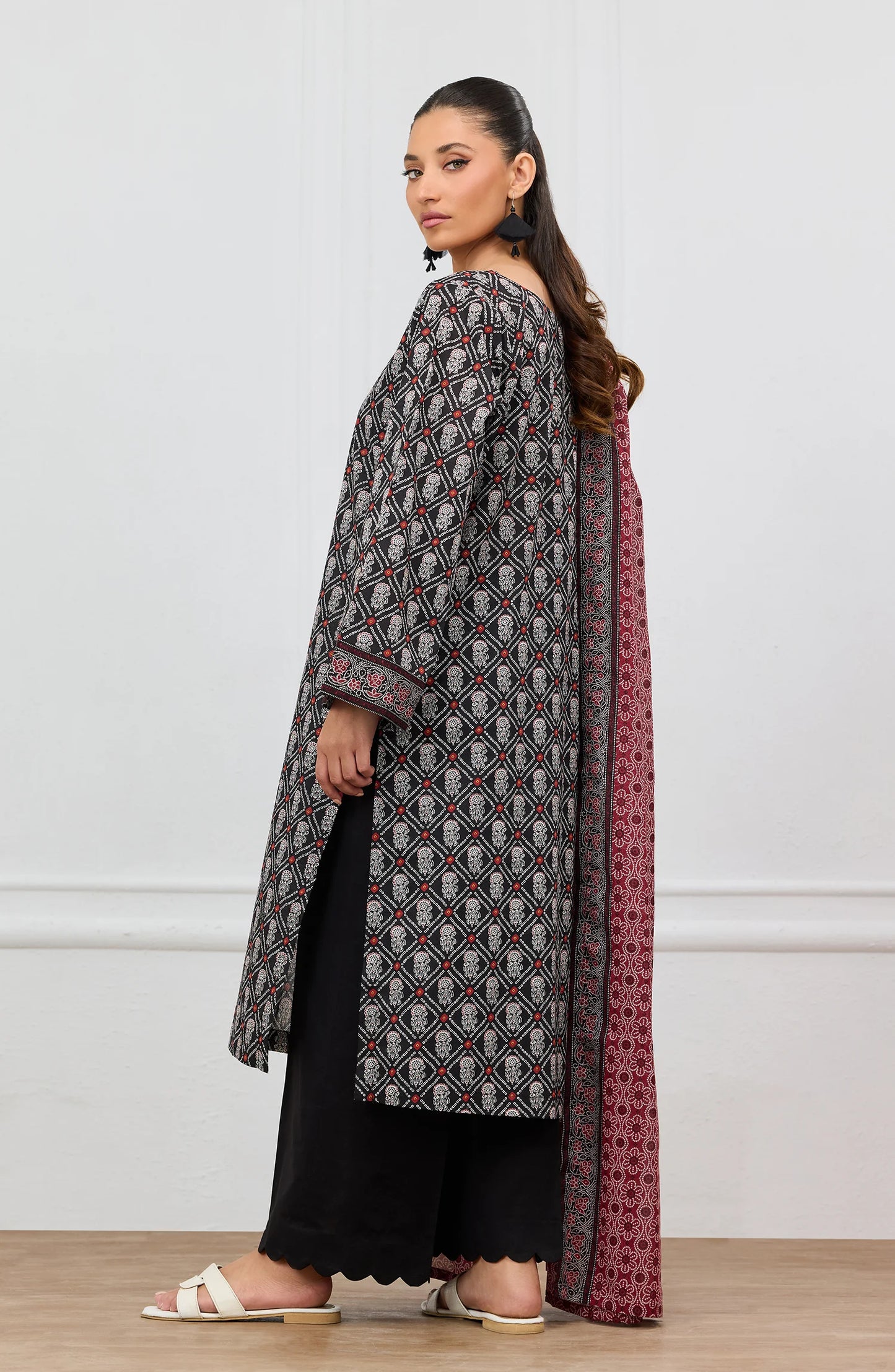 Stitched | 3 Piece | Printed | Lawn Shirt | OTL-20046/S BLACK